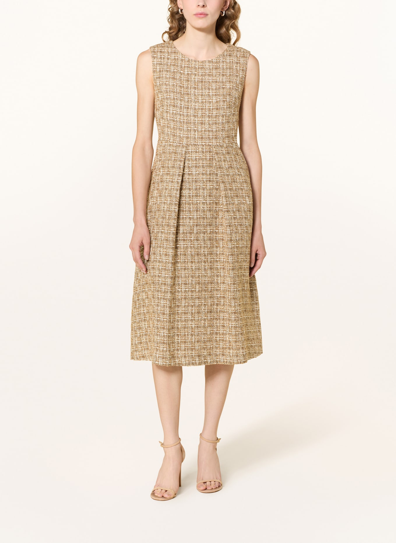 MORE Tweed-Kleid: BEIGE / BRAUN