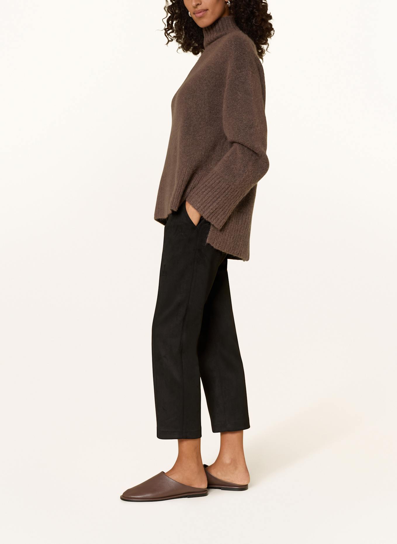 MORE 7/8-Hose in Lederoptik: SCHWARZ