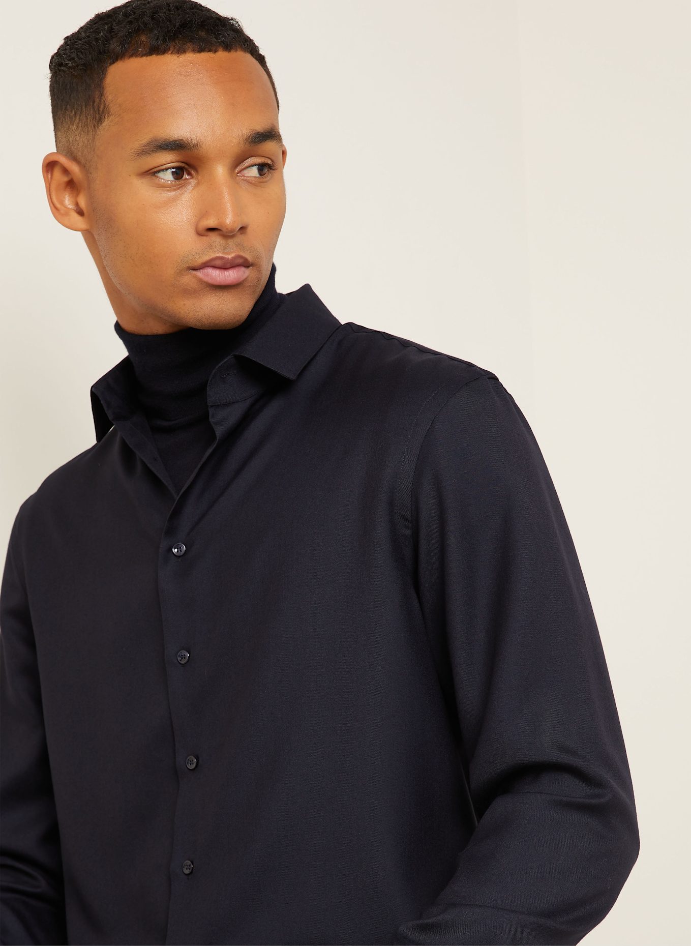 GIORGIO ARMANI Cashmere-Hemd Regular Fit: DUNKELBLAU