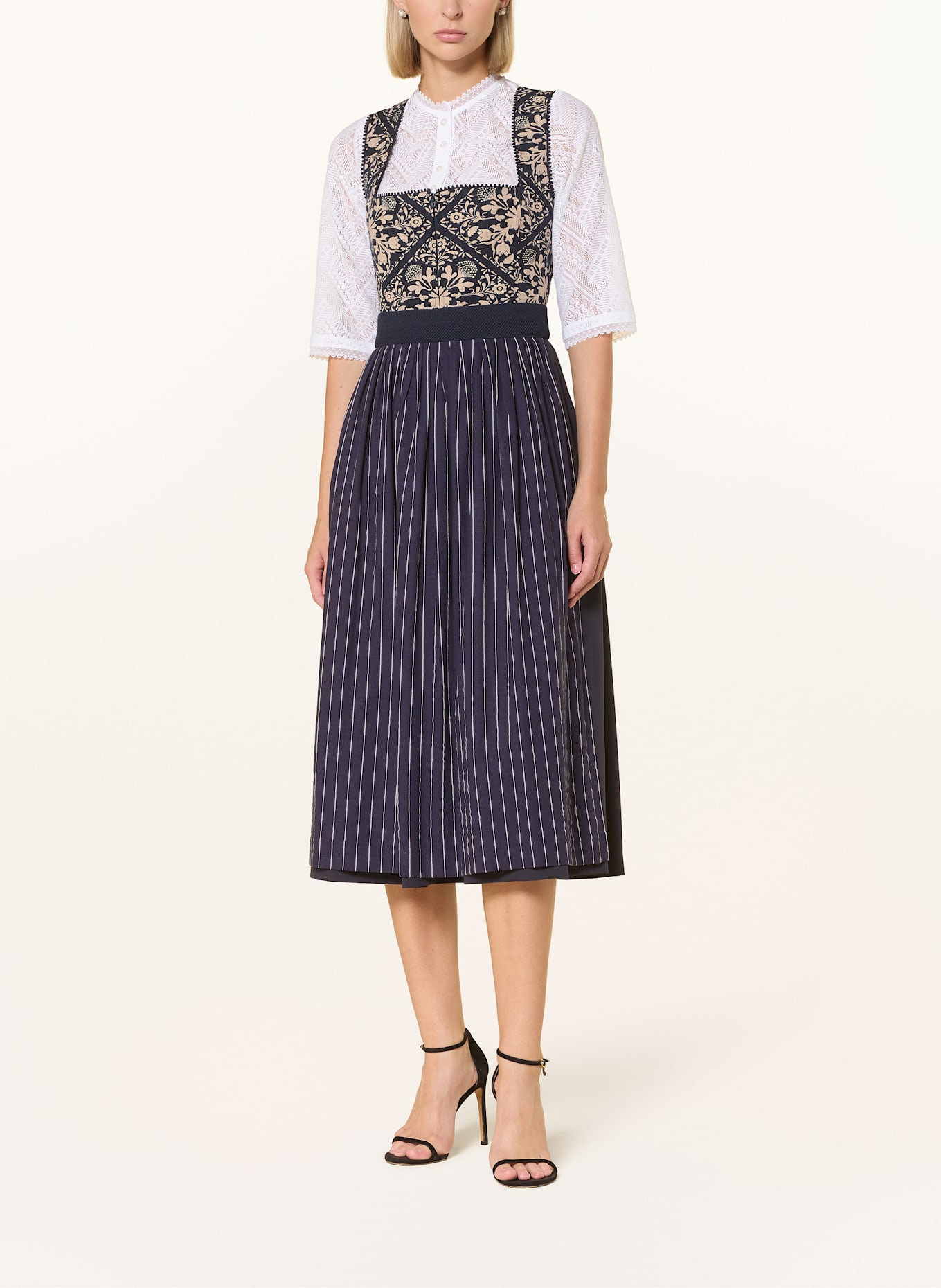 BERWIN & WOLFF Dirndl blouse made of lace with 3/4 sleeves: WHITE