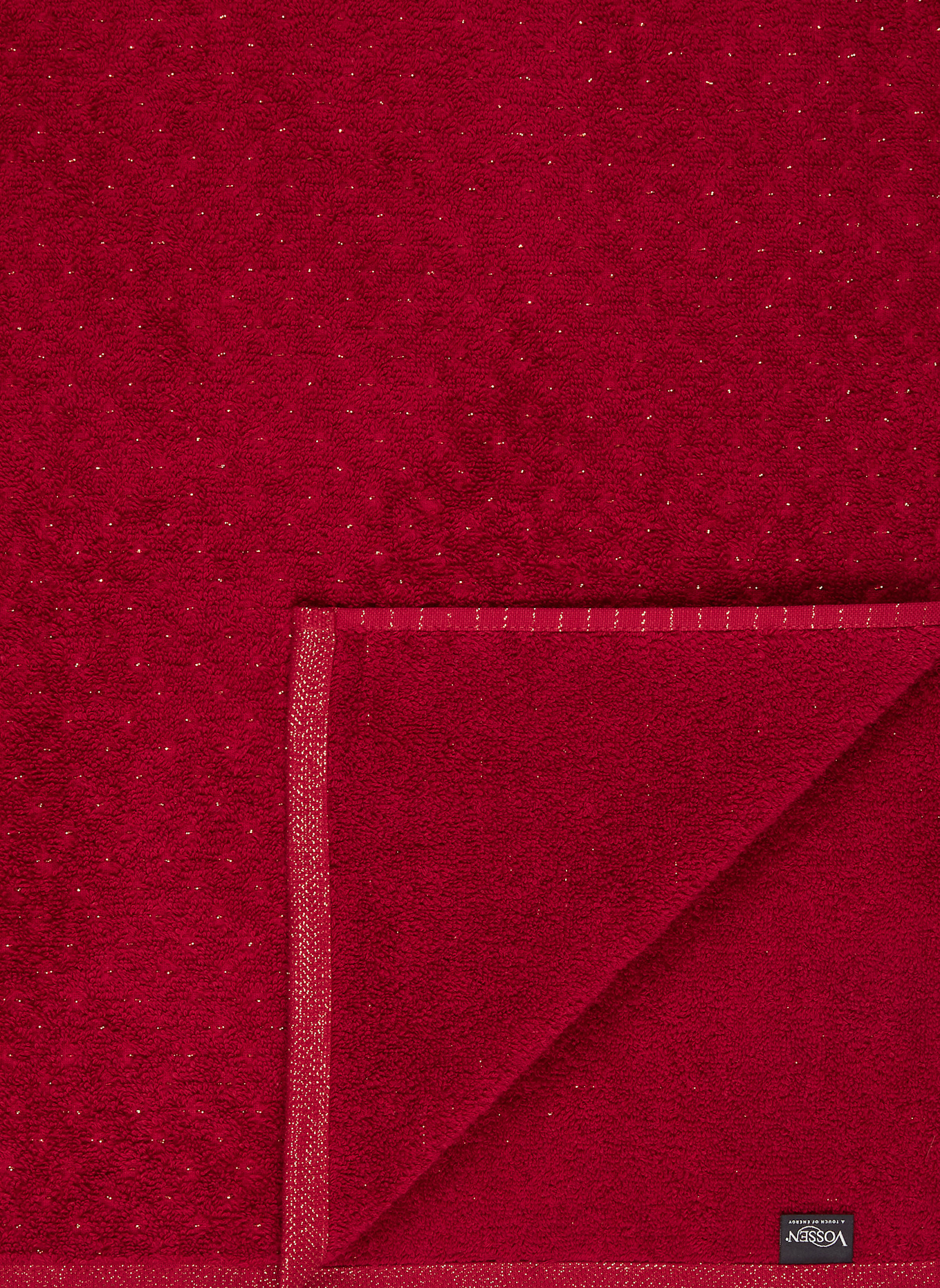 VOSSEN Ręcznik kąpielowy GOLDEN CENTURY z błyszczącą przędzą: CIEMNOCZERWONY