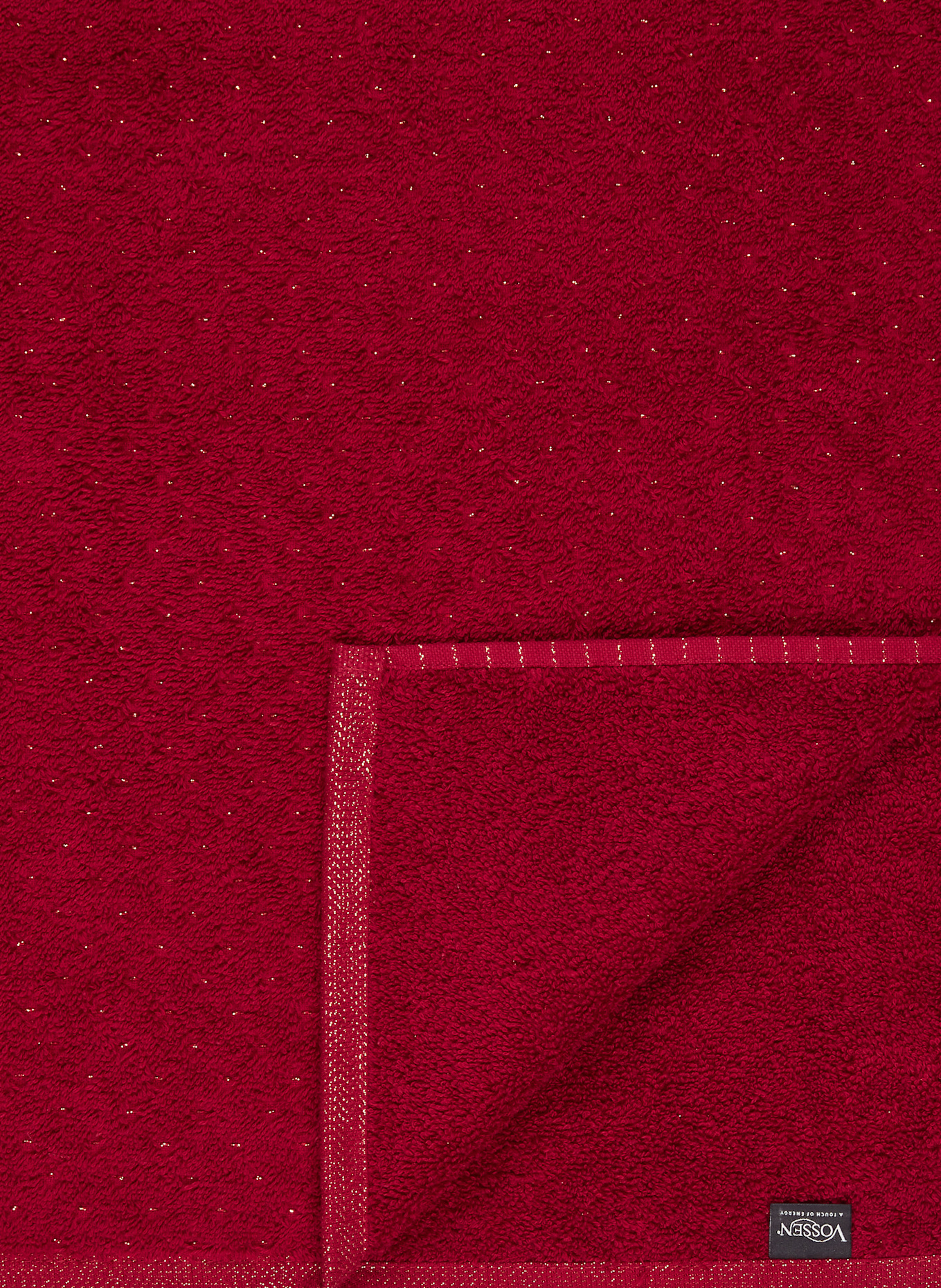 VOSSEN Handtuch GOLDEN CENTURY mit Glitzergarn: DUNKELROT