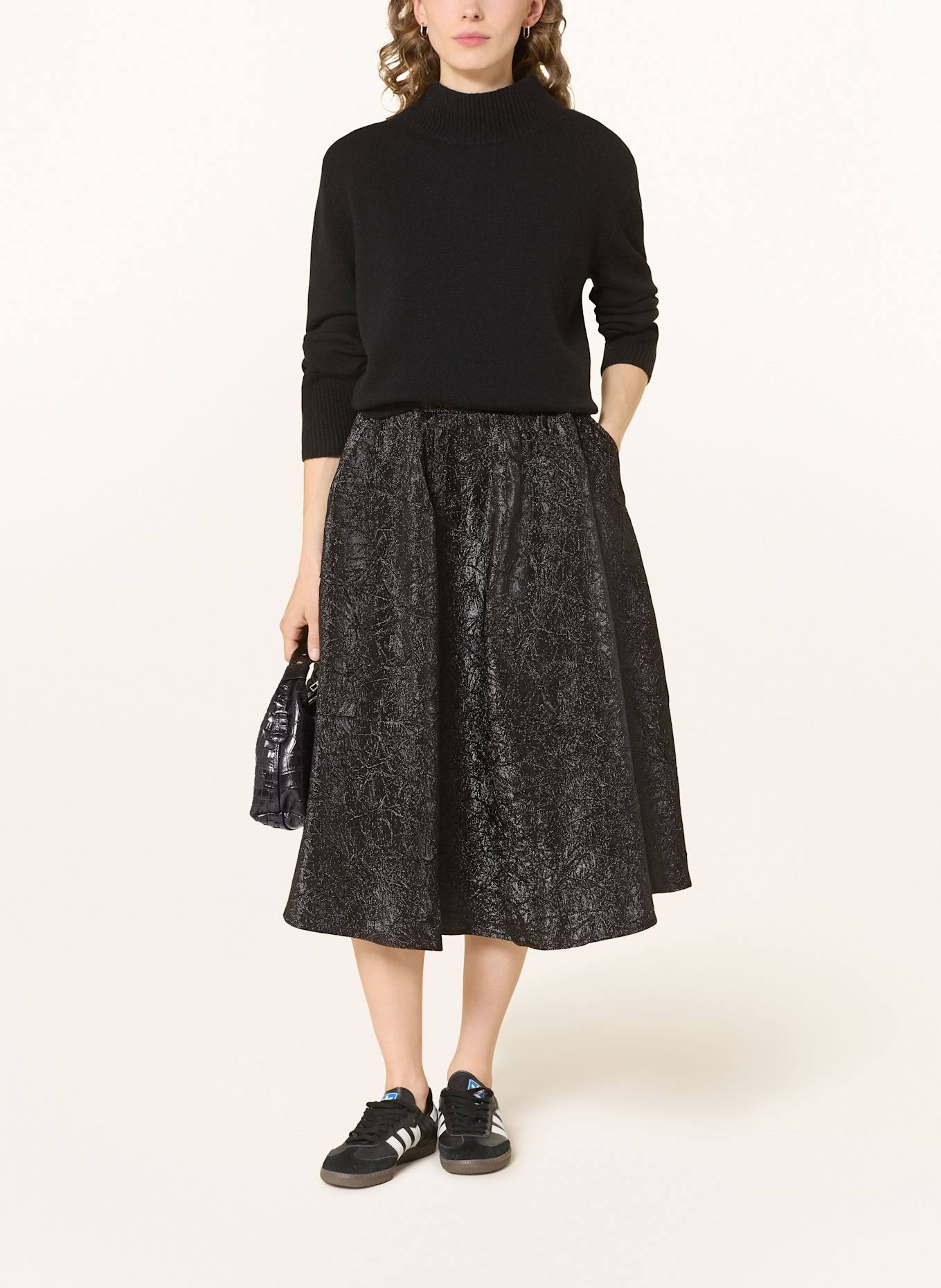 miss goodlife Rock mit Glitzergarn: SCHWARZ