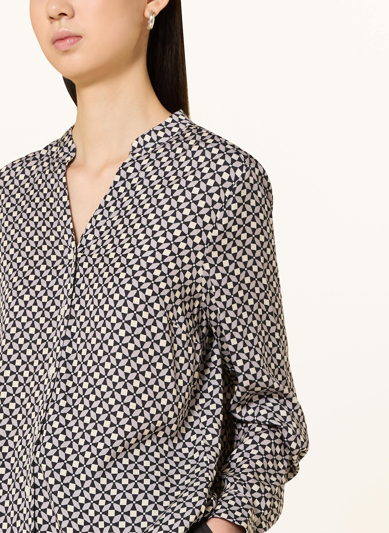 MORE & MORE Bluse: GRAU / SCHWARZ / ECRU