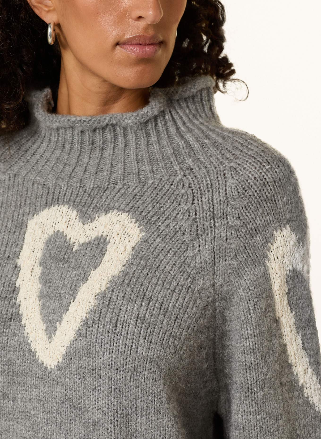 MORE & MORE Pullover: GRAU / CREME