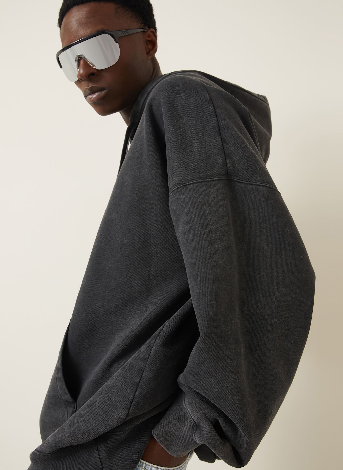 GUCCI Bluza z kapturem: CZIEMNOSZARY