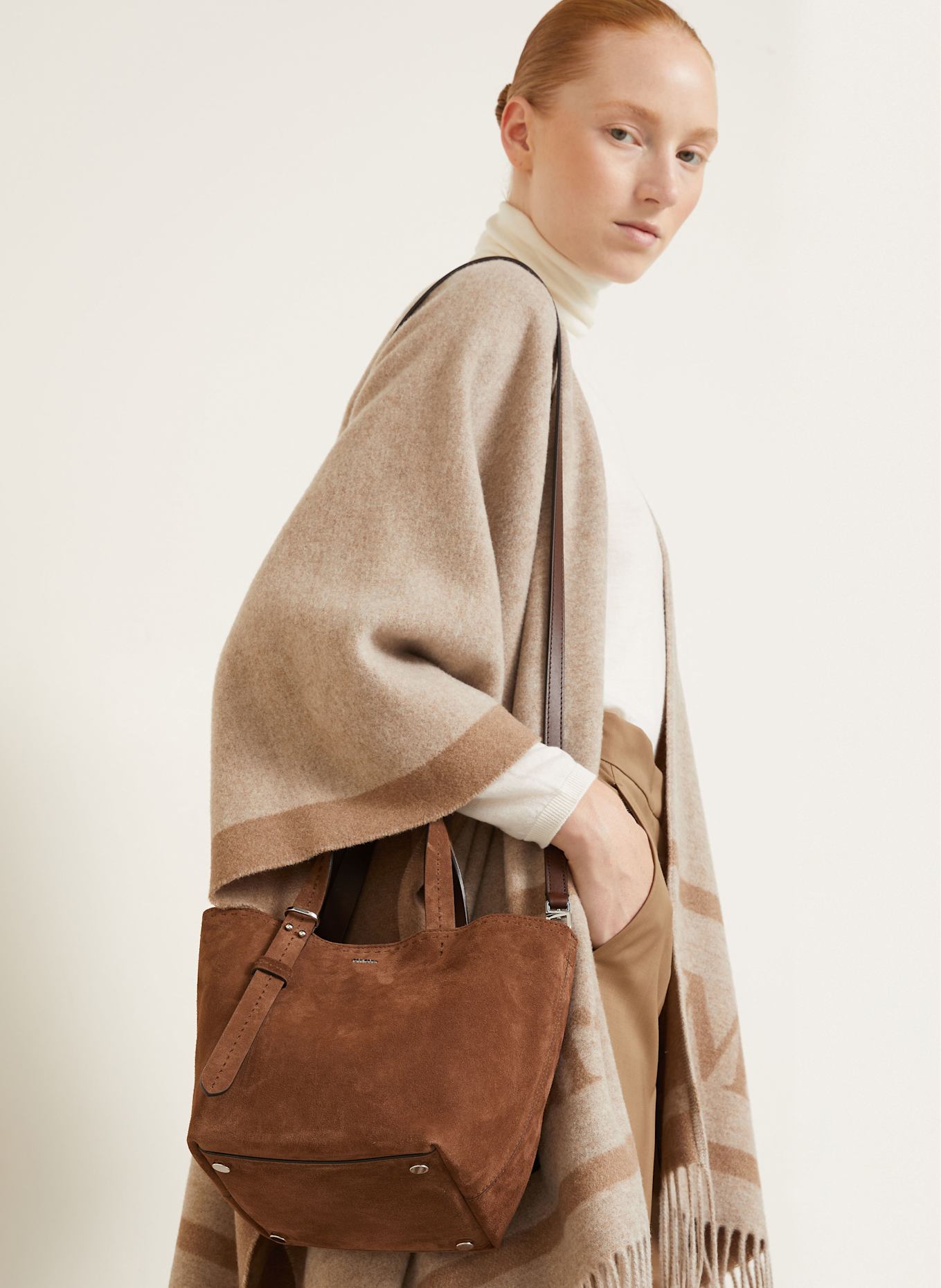 Max Mara Shopper CROSTA SMALL: BRAUN