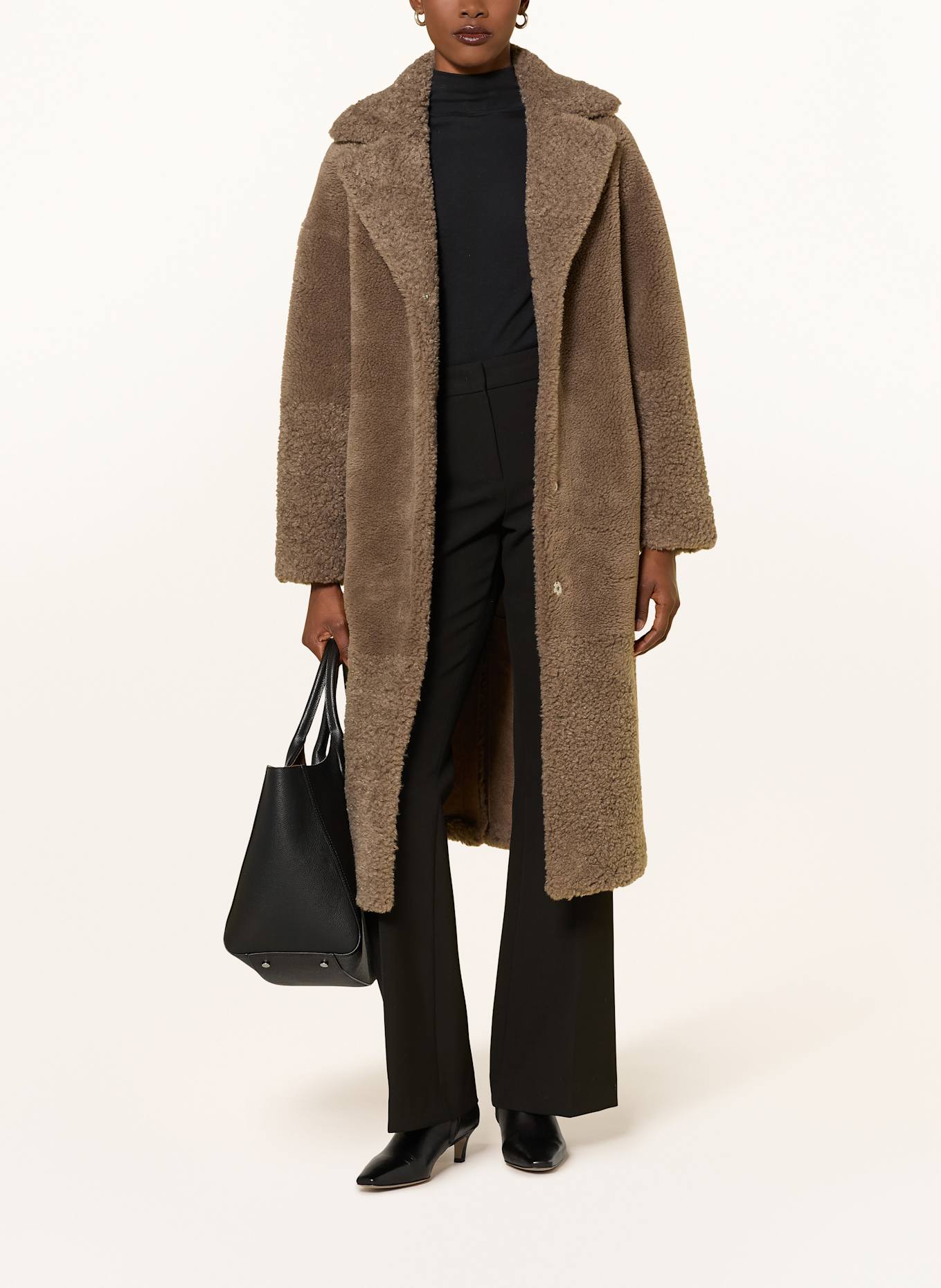 lilienfels Teddyfell-Mantel zum Wenden: TAUPE