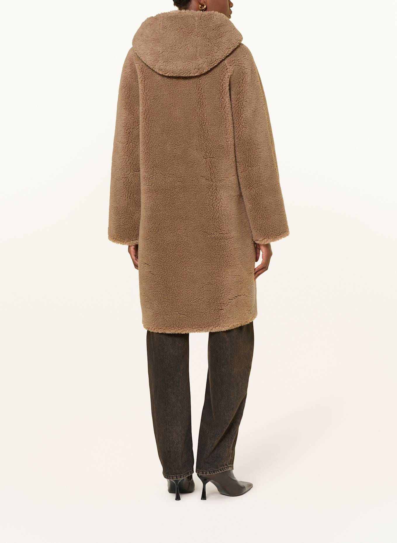 STUDIO AR Teddyfell-Mantel AISHA zum Wenden: COGNAC