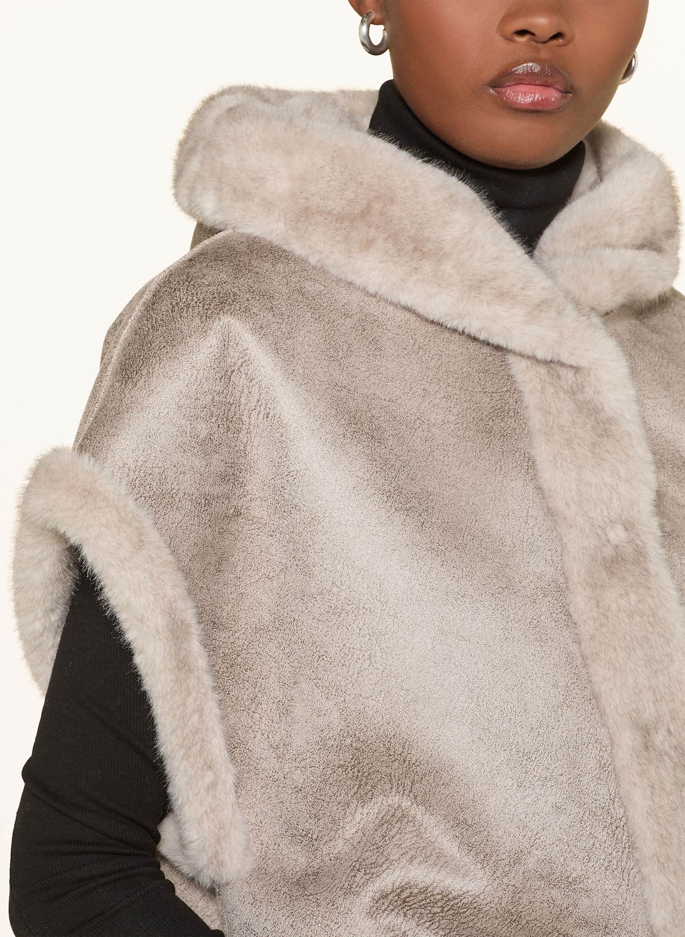 STUDIO AR Kunstpelz-Jacke OLENA: HELLGRAU