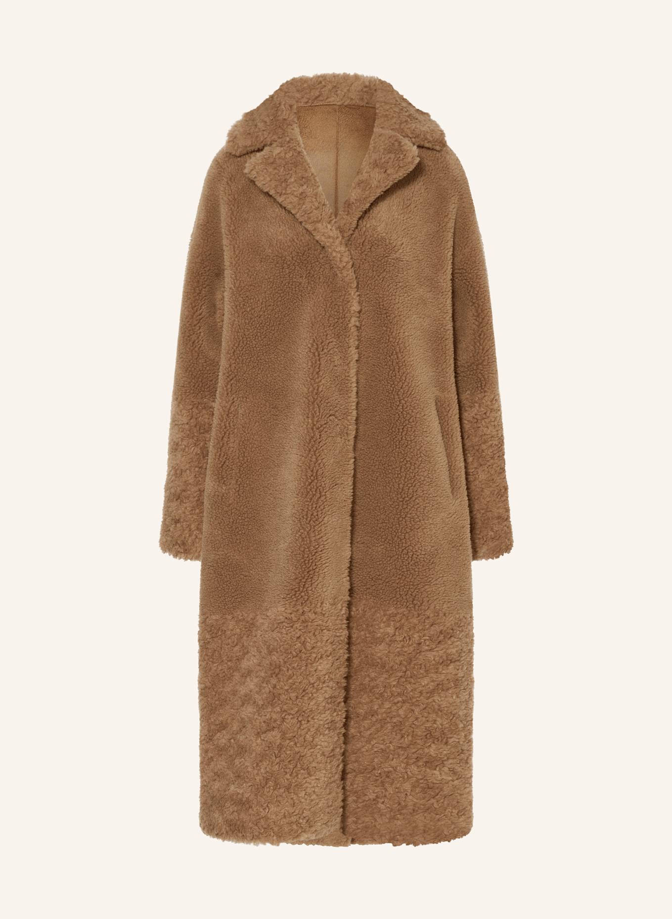 STUDIO AR Teddyfell-Mantel FLOOR: CAMEL