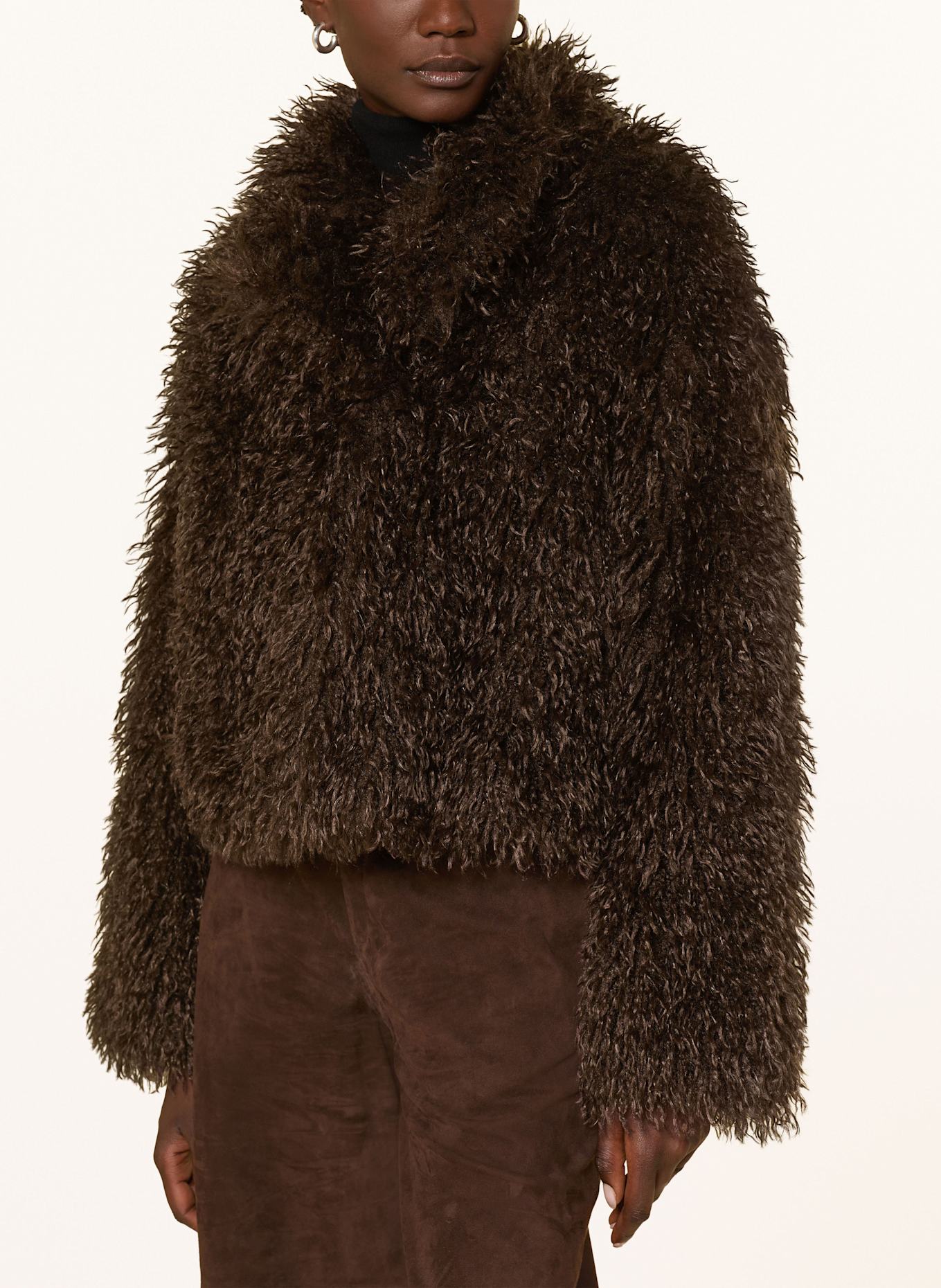 STUDIO AR Kunstfell-Jacke MILLIE: DUNKELBRAUN