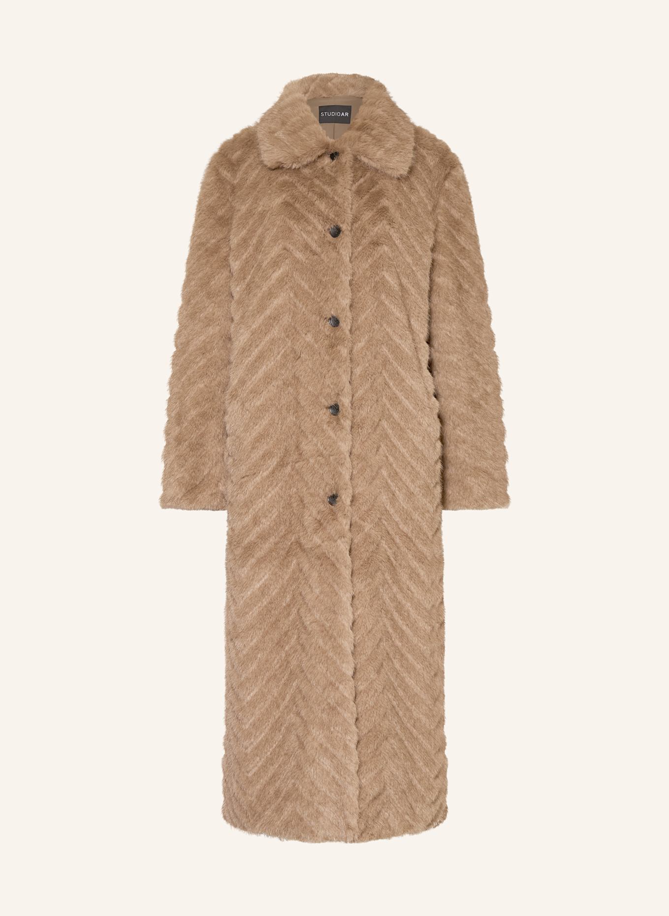 STUDIO AR Kunstpelz-Mantel SCARLET: CAMEL