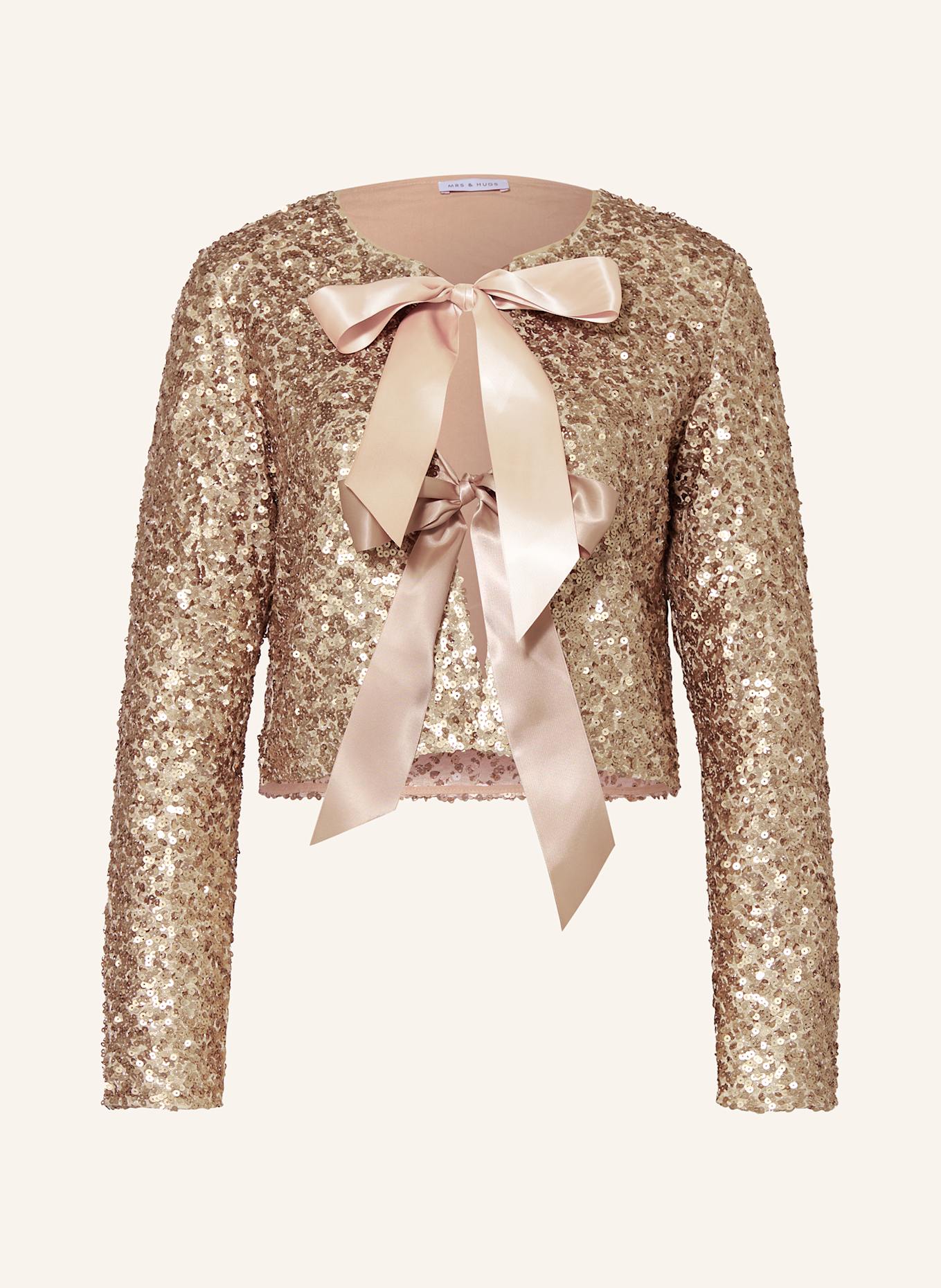 MRS & HUGS Jacke mit Pailletten: BEIGE