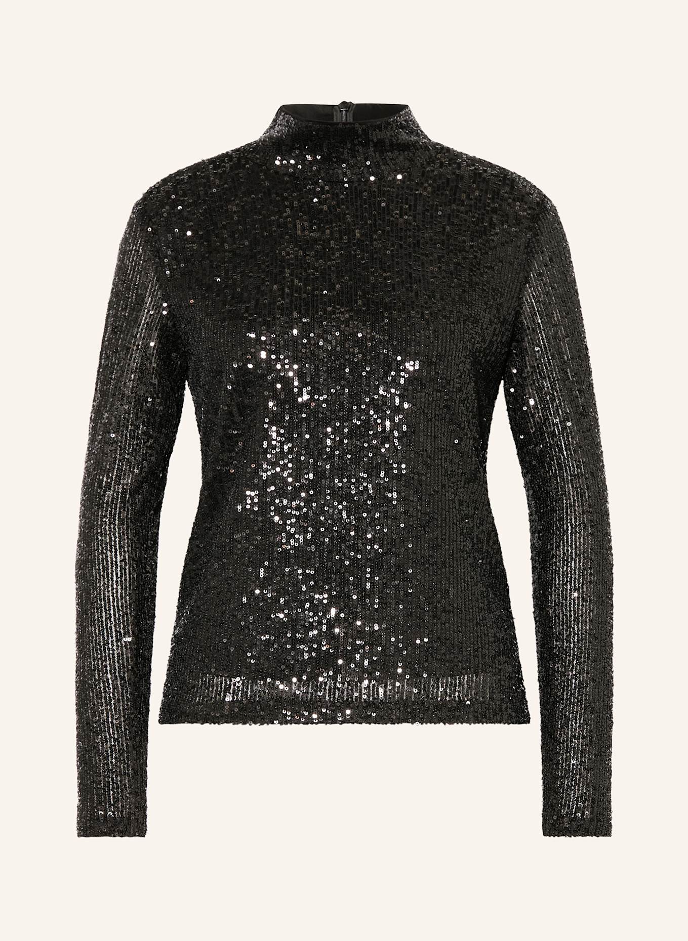 MRS & HUGS Longsleeve mit Pailletten: SCHWARZ
