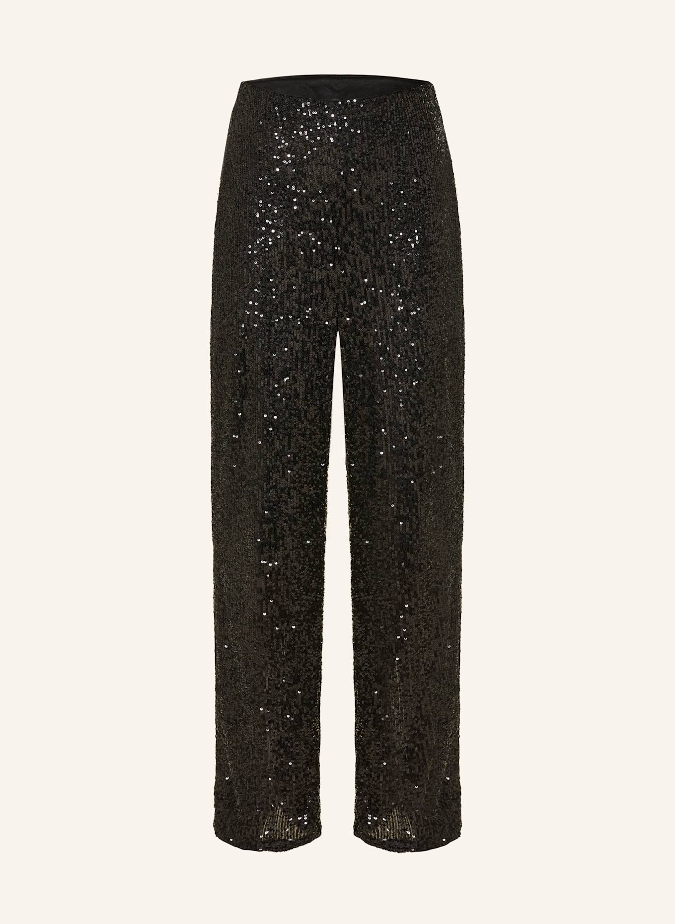 MRS & HUGS Marlenehose mit Pailletten: SCHWARZ