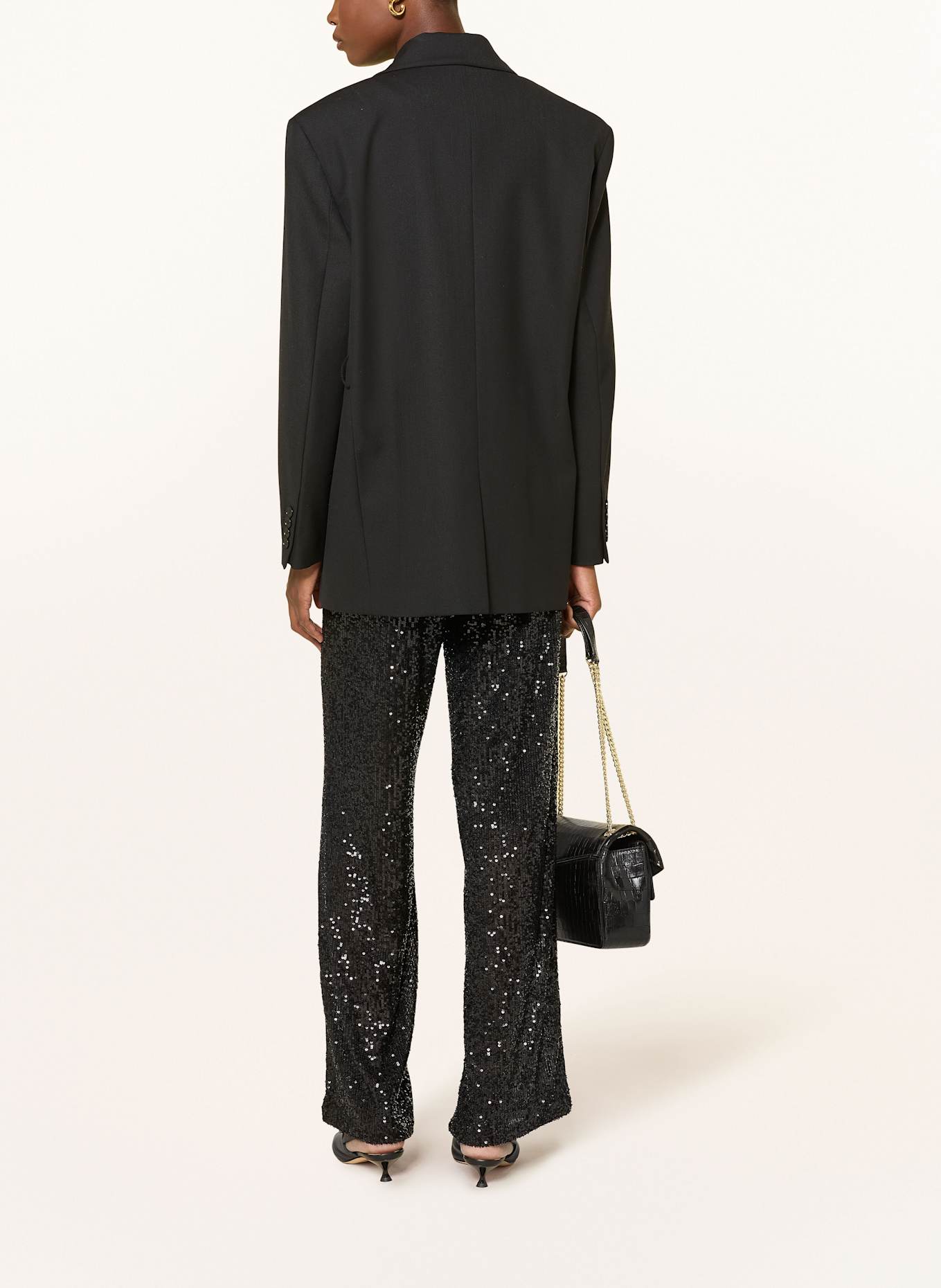 MRS & HUGS Marlenehose mit Pailletten: SCHWARZ