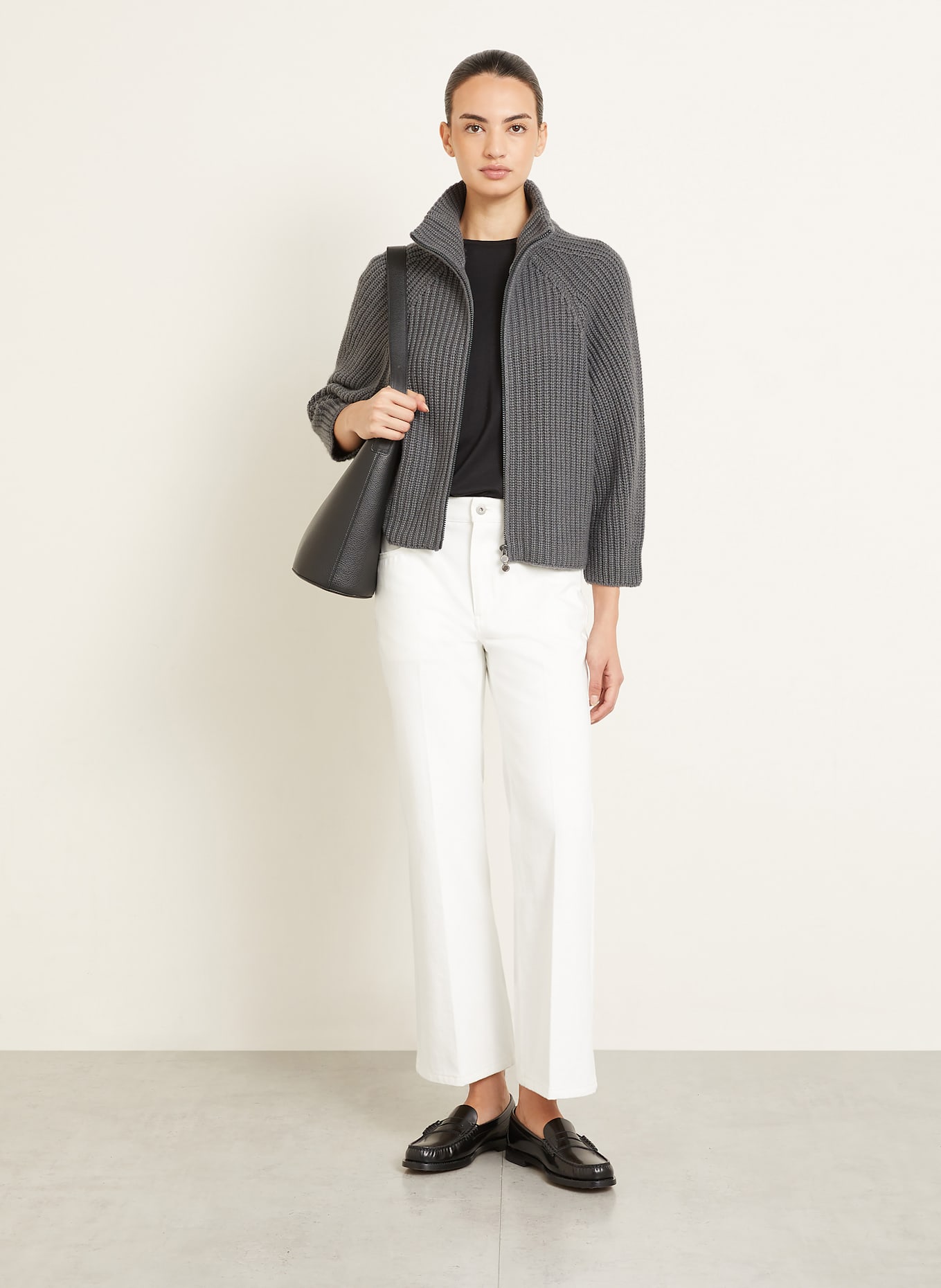 IRIS von ARNIM Strickjacke FALLOU aus Cashmere: GRAU