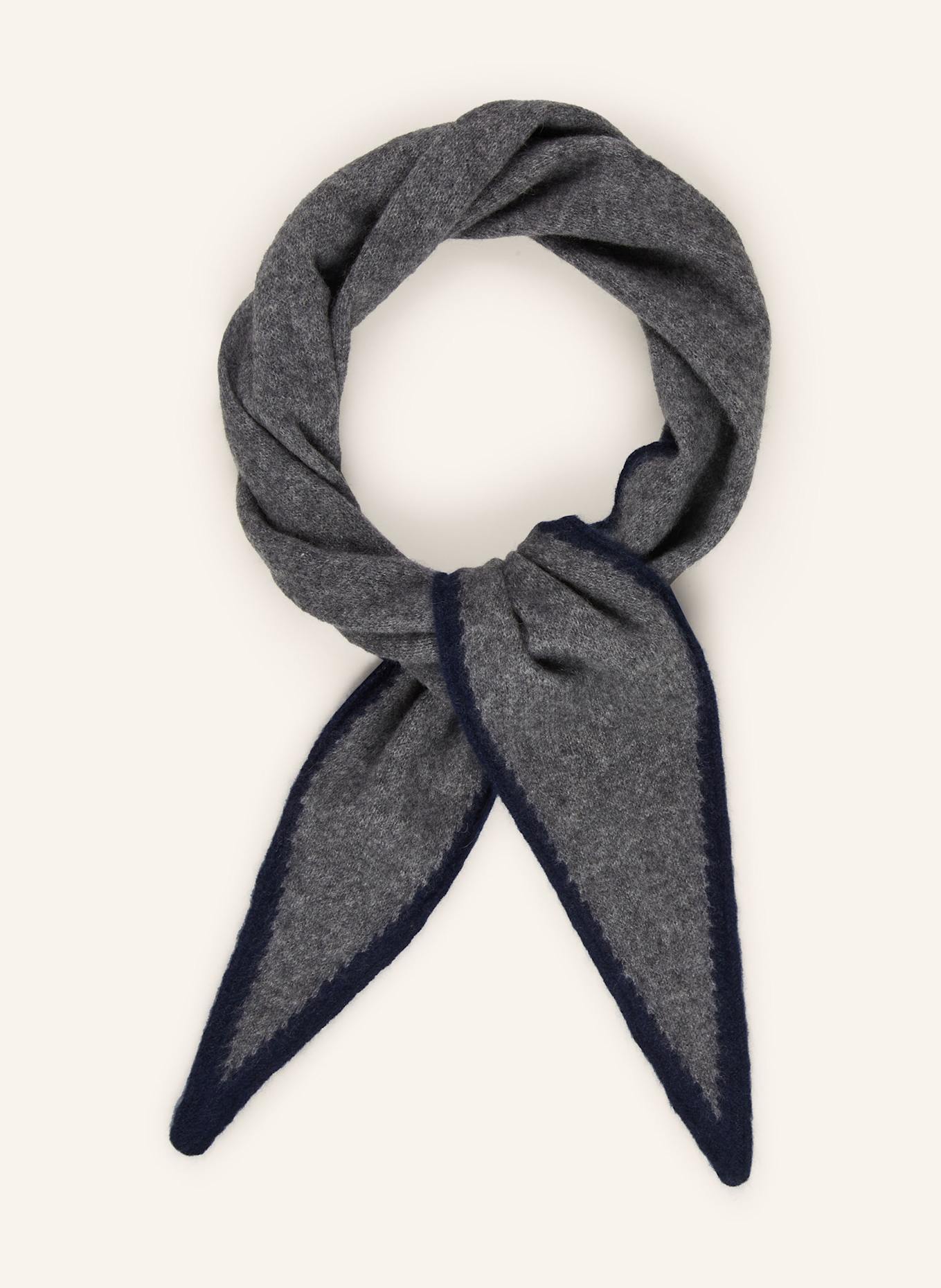 Oats & Rice Dreieckstuch aus Cashmere: DUNKELBLAU / DUNKELGRAU