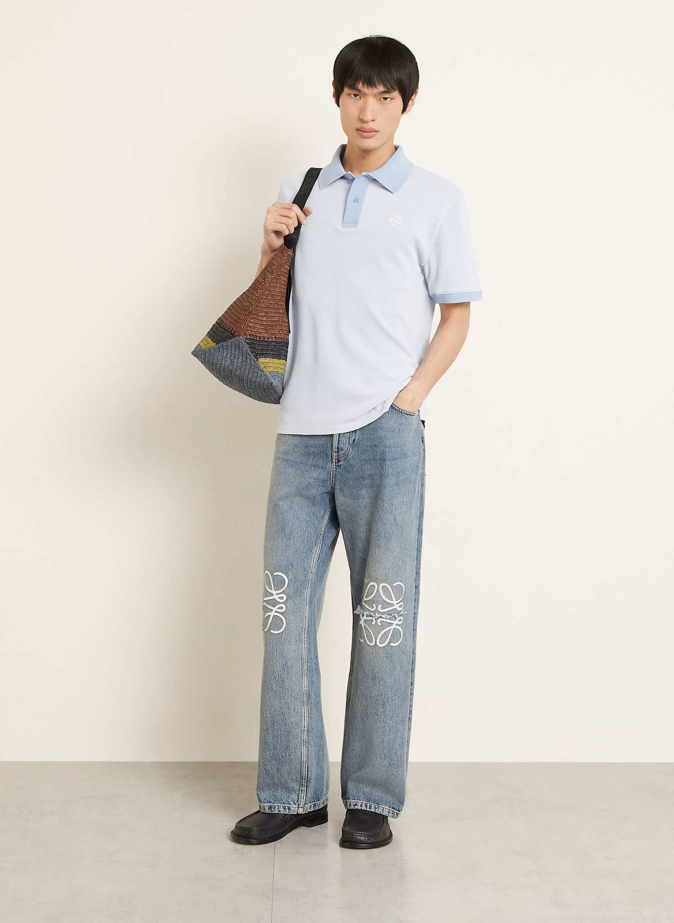 LOEWE Piqué-Poloshirt: HELLBLAU