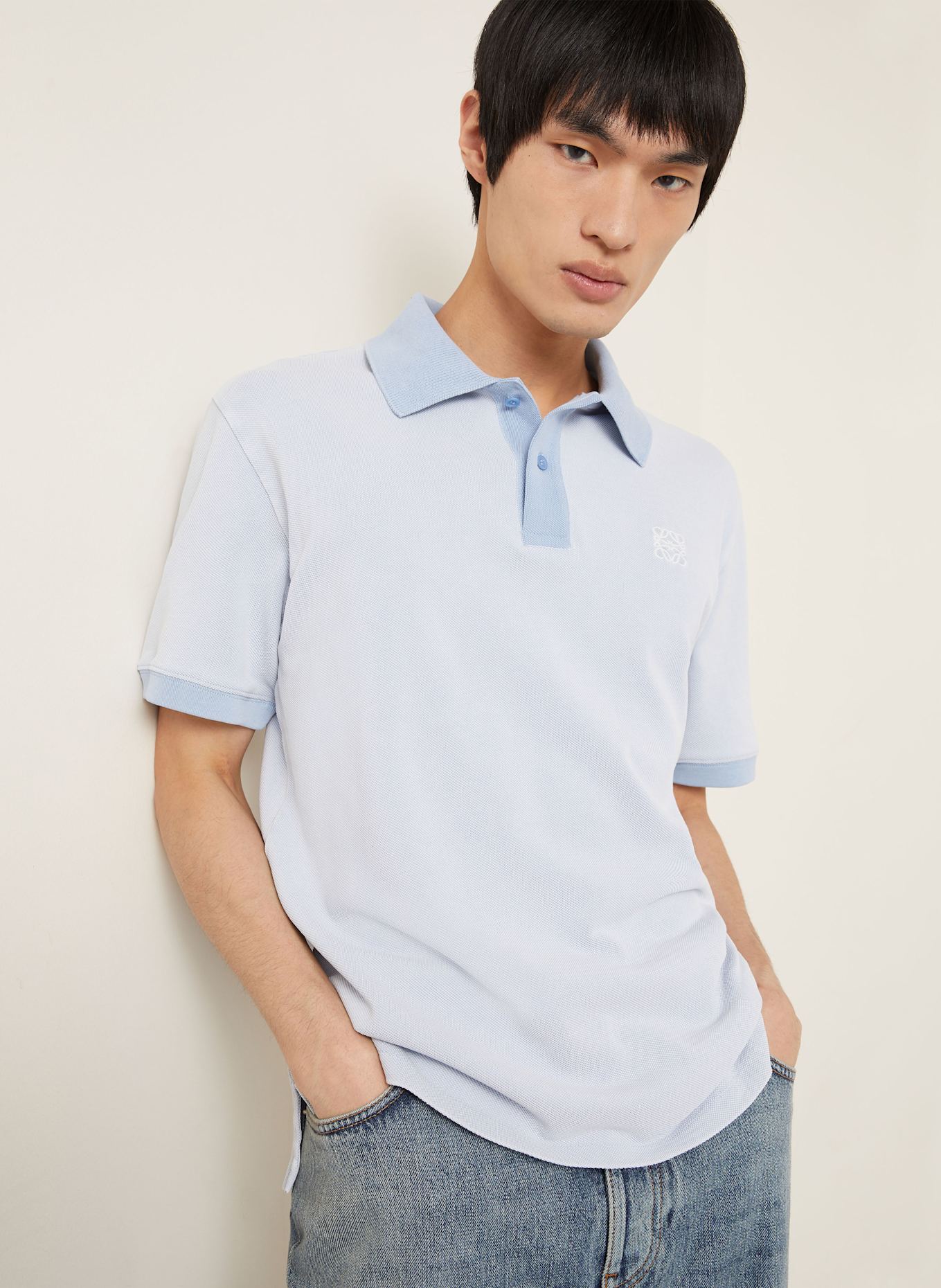 LOEWE Piqué-Poloshirt: HELLBLAU