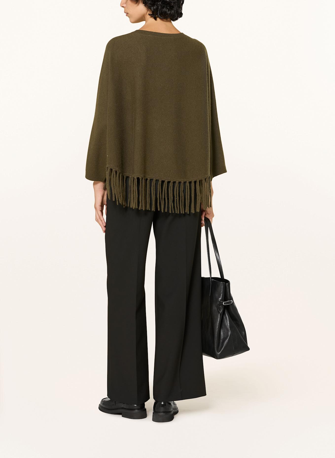 HERZEN'S ANGELEGENHEIT Cashmere-Poncho: OLIV
