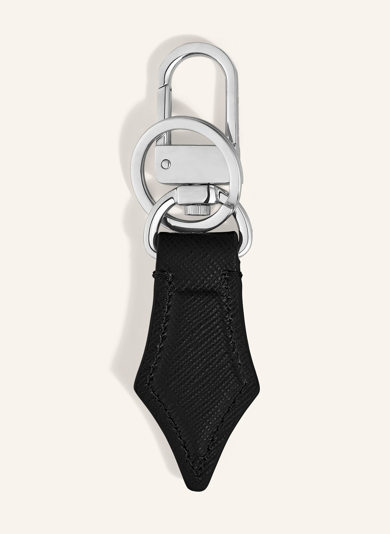 MONTBLANC Saffiano-Schlüsselanhänger SARTORIAL: SCHWARZ / SILBER