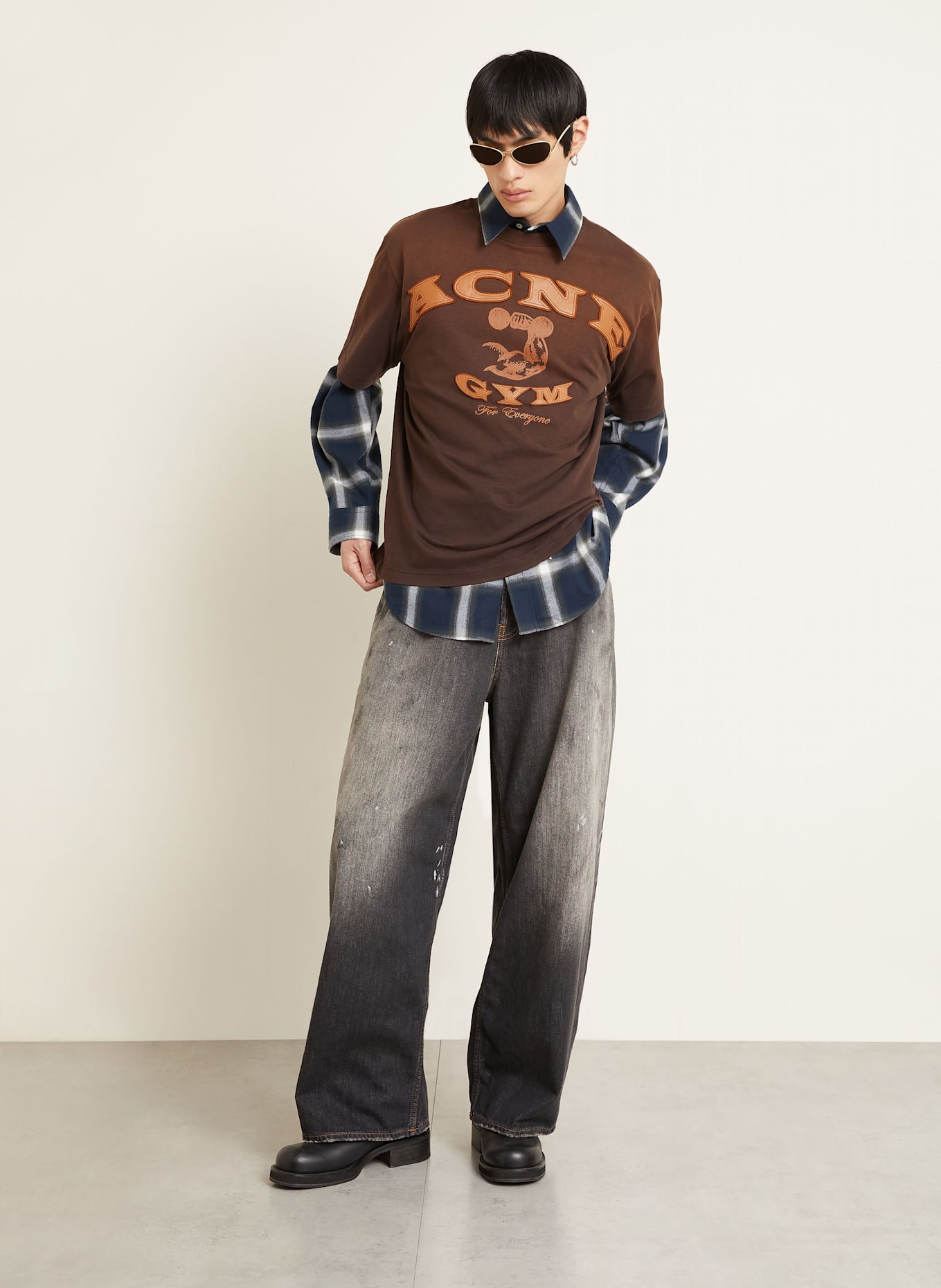 Acne Studios T-shirt: CIEMNOBRĄZOWY / KONIAKOWY / JASNOBRĄZOWY