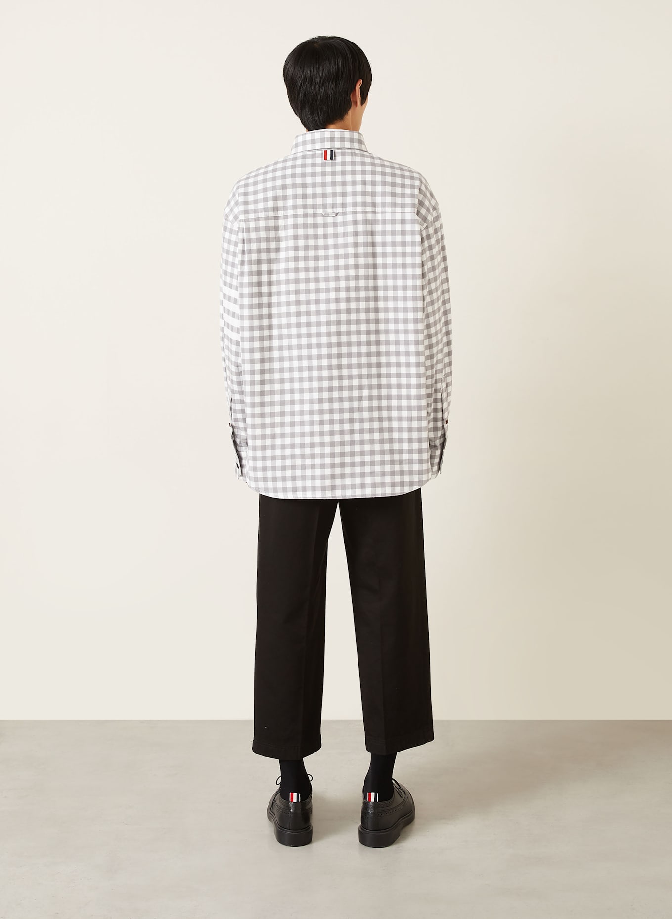 THOM BROWNE. Hemd Regular Fit: GRAU / WEISS