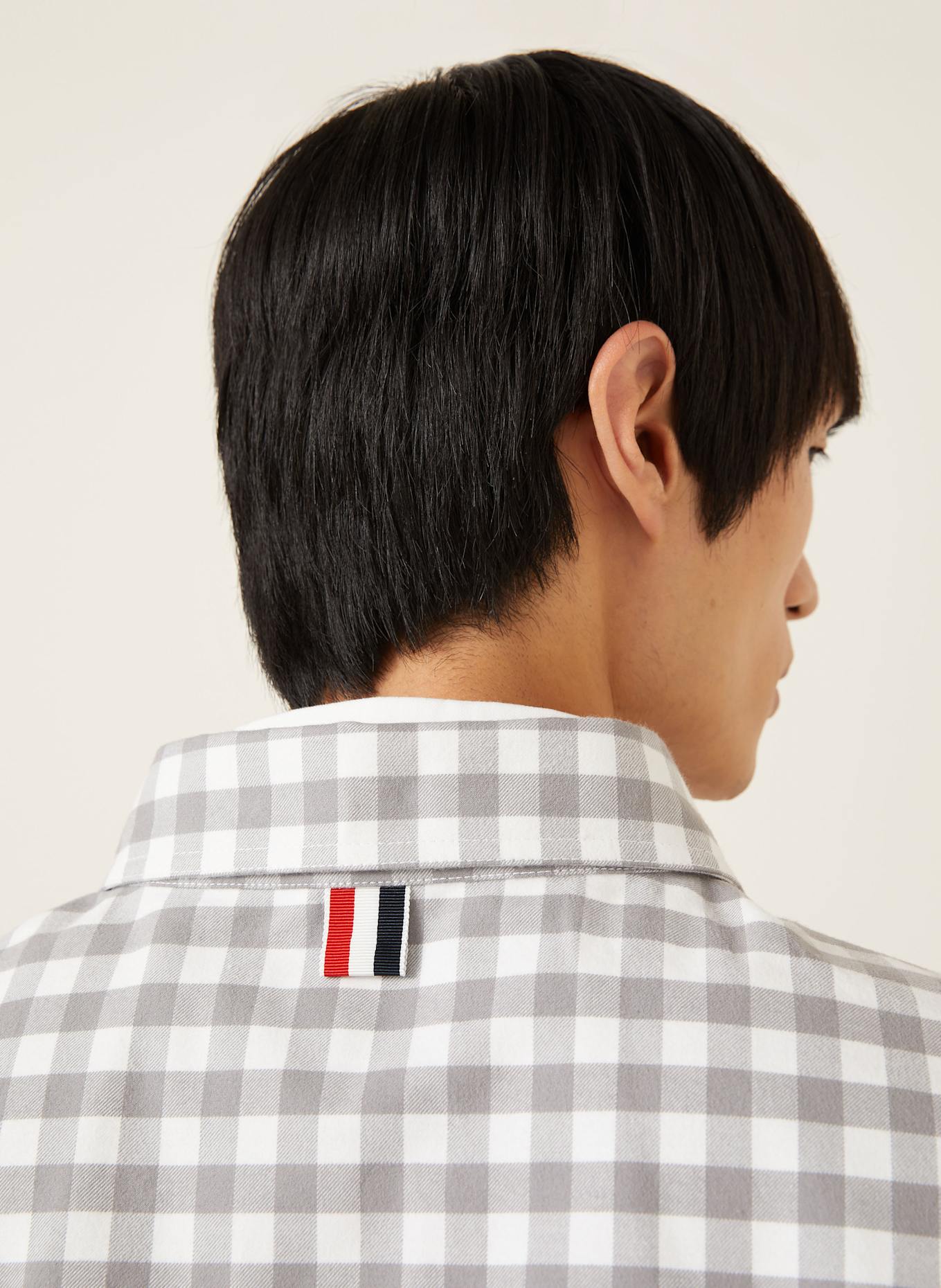 THOM BROWNE. Hemd Regular Fit: GRAU / WEISS