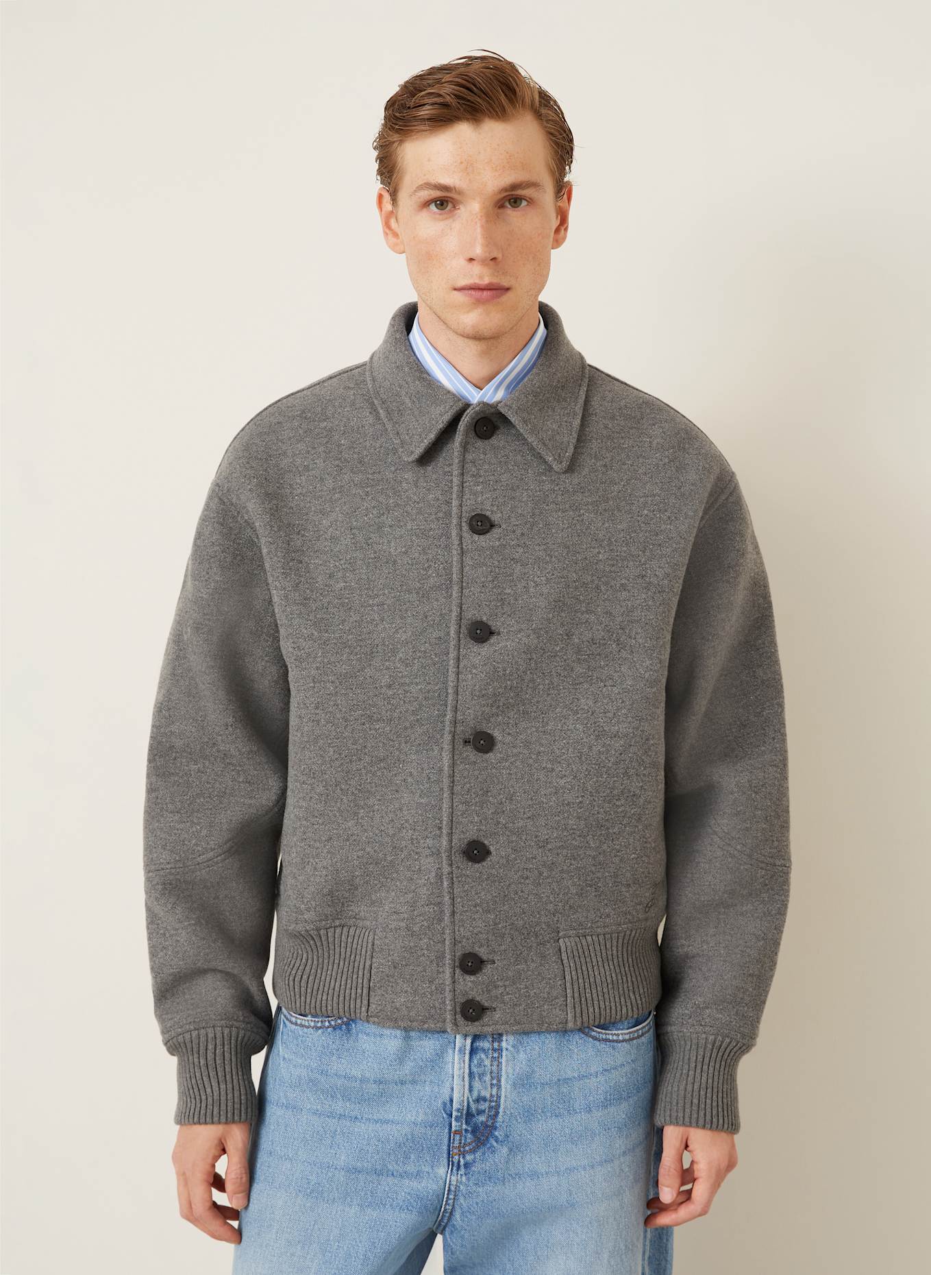 JACQUEMUS Jacket LE BOMBER FELTRO in gray