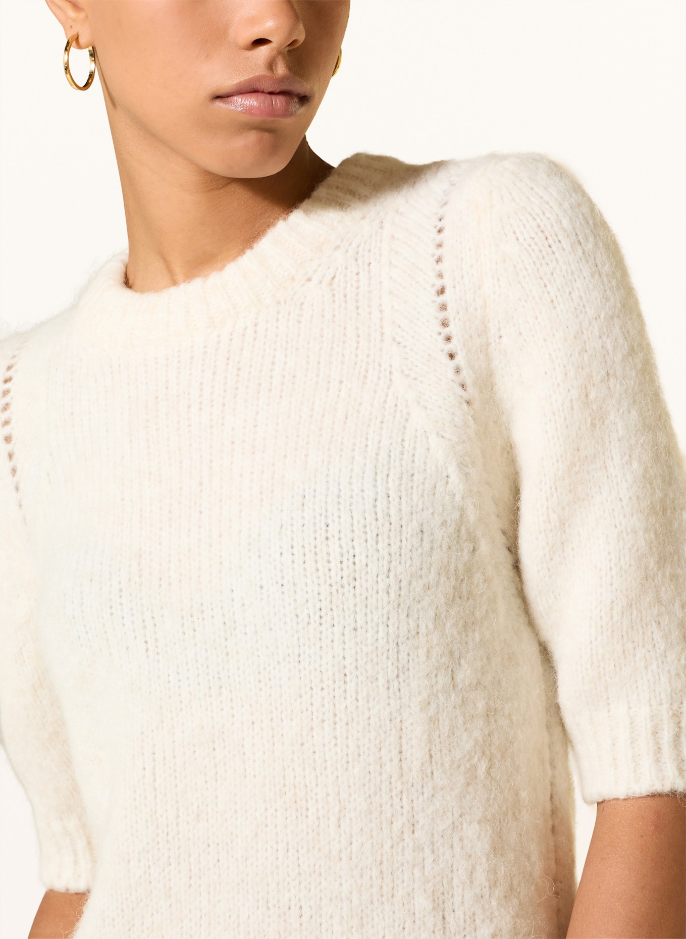 Rich & Royal Strickshirt mit Alpaka: ECRU