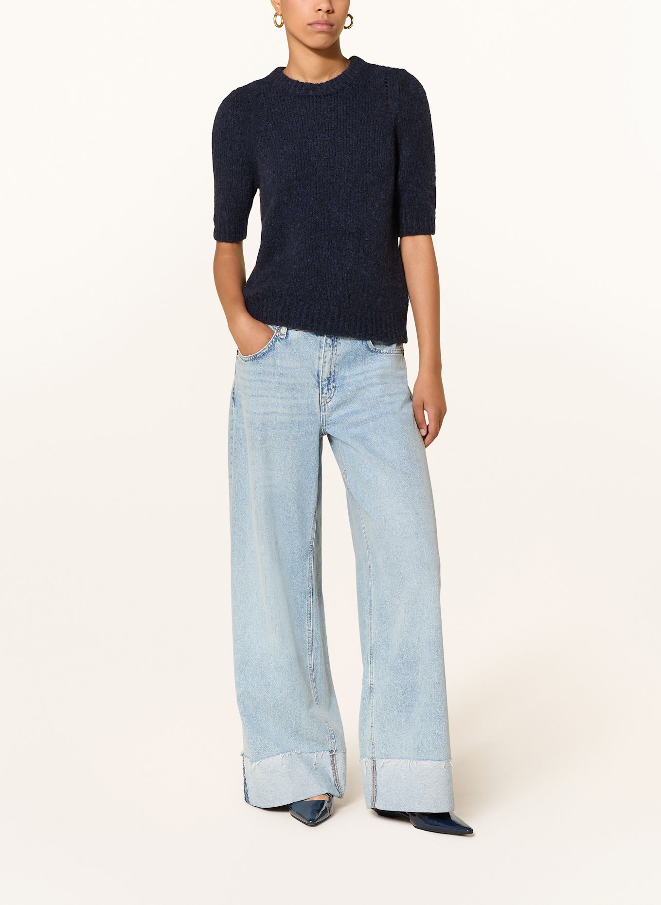 Rich & Royal Strickshirt mit Alpaka: DUNKELBLAU