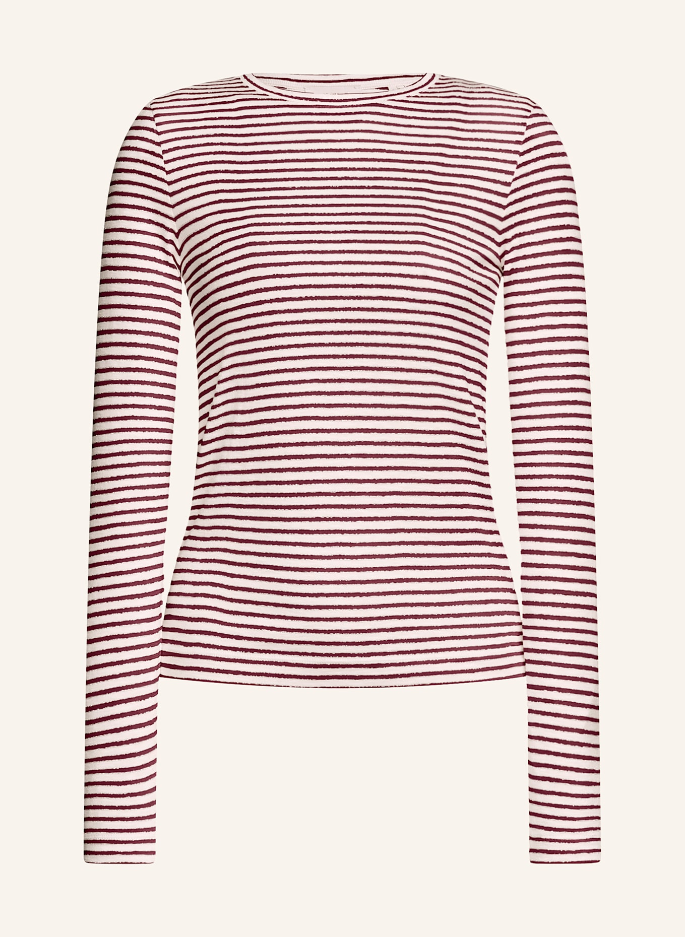 Rich & Royal Longsleeve mit Glitzergarn: WEISS / DUNKELROT / GOLD