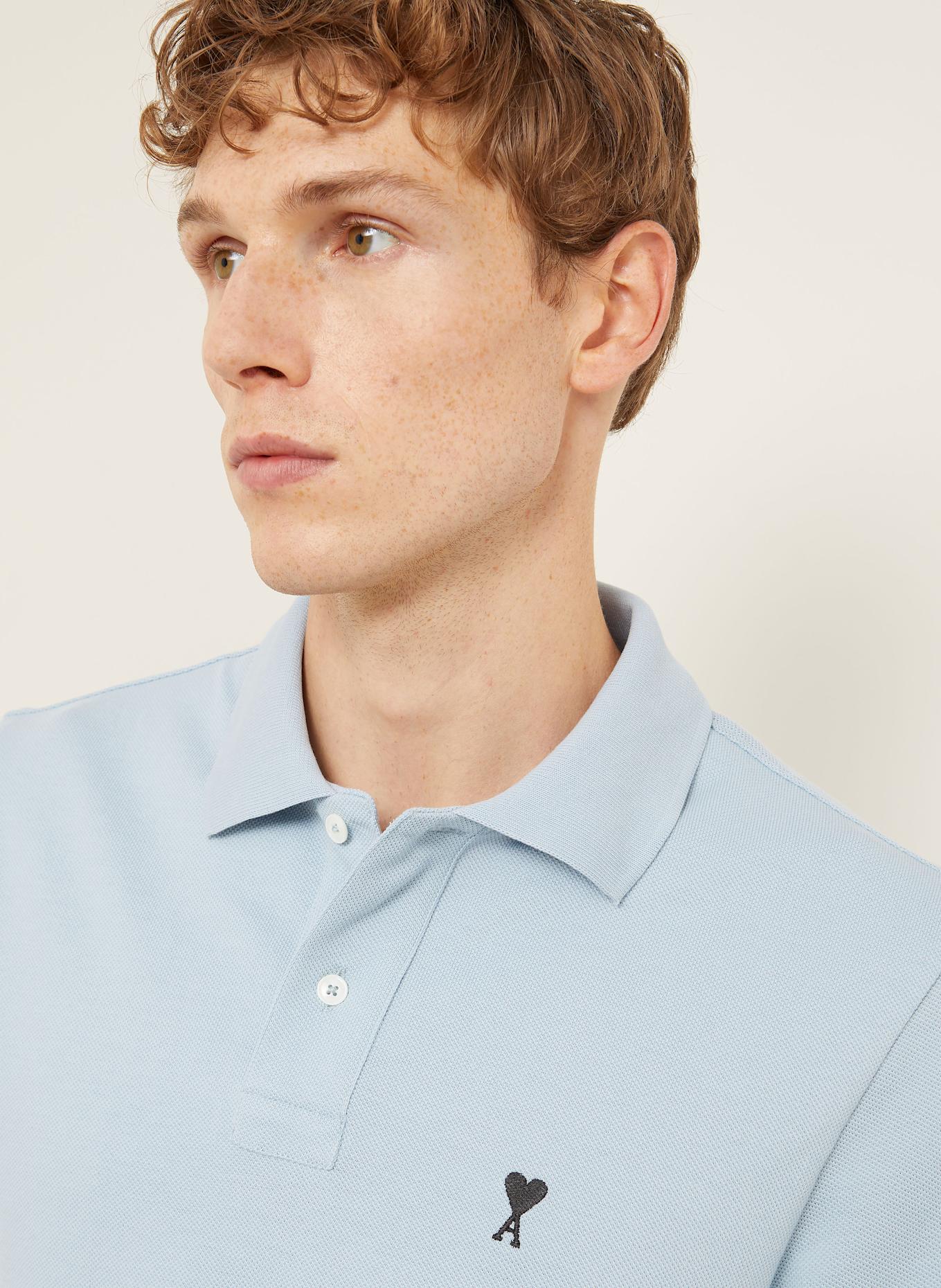 AMI PARIS Koszulka polo z piki: JASNONIEBIESKI