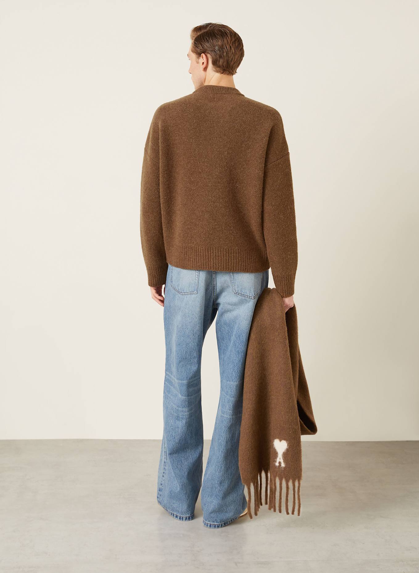 AMI PARIS Pullover mit Alpaka: BRAUN