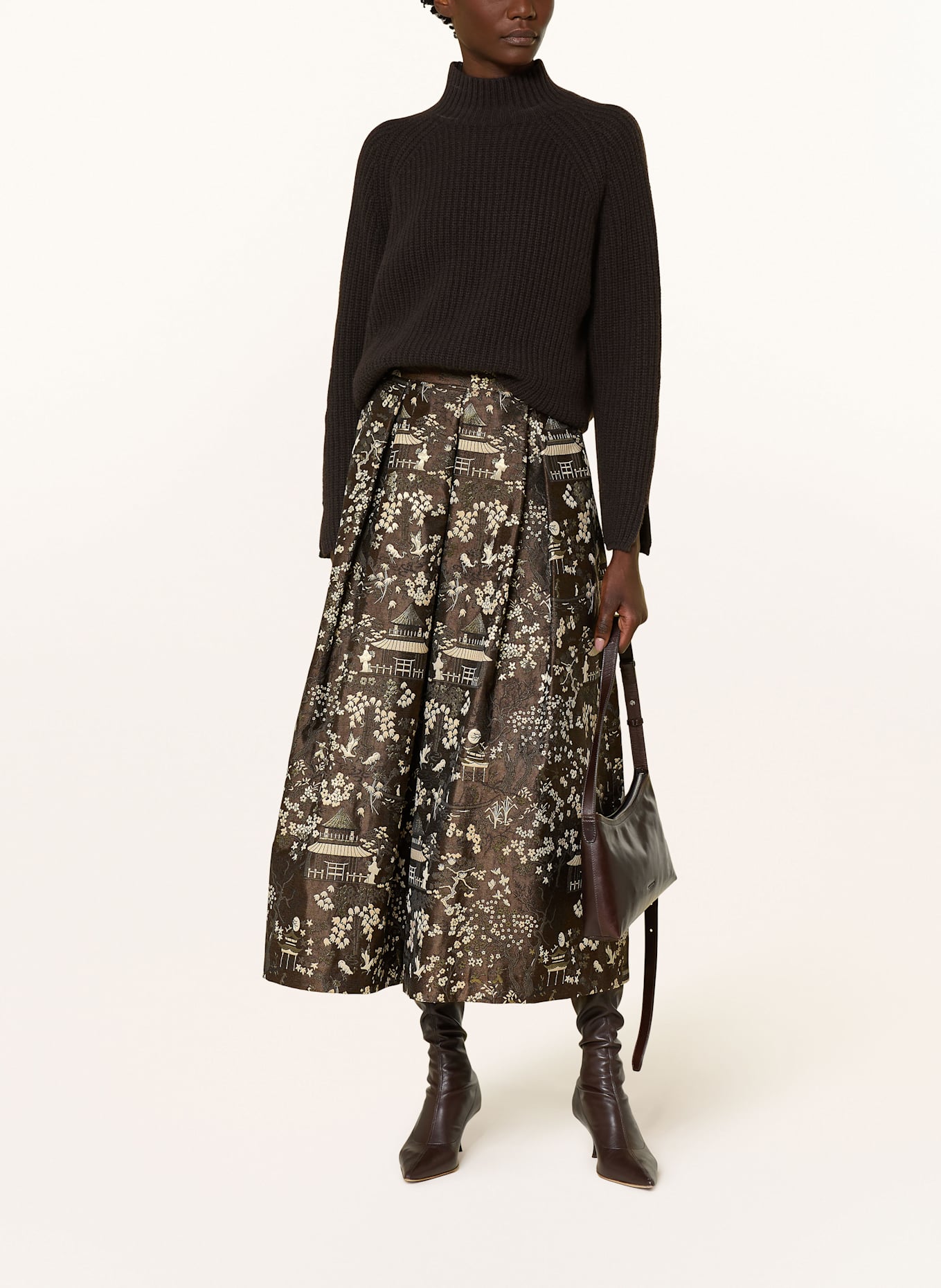 LUNATICA MILANO Jacquard-Rock: DUNKELBRAUN / CREME