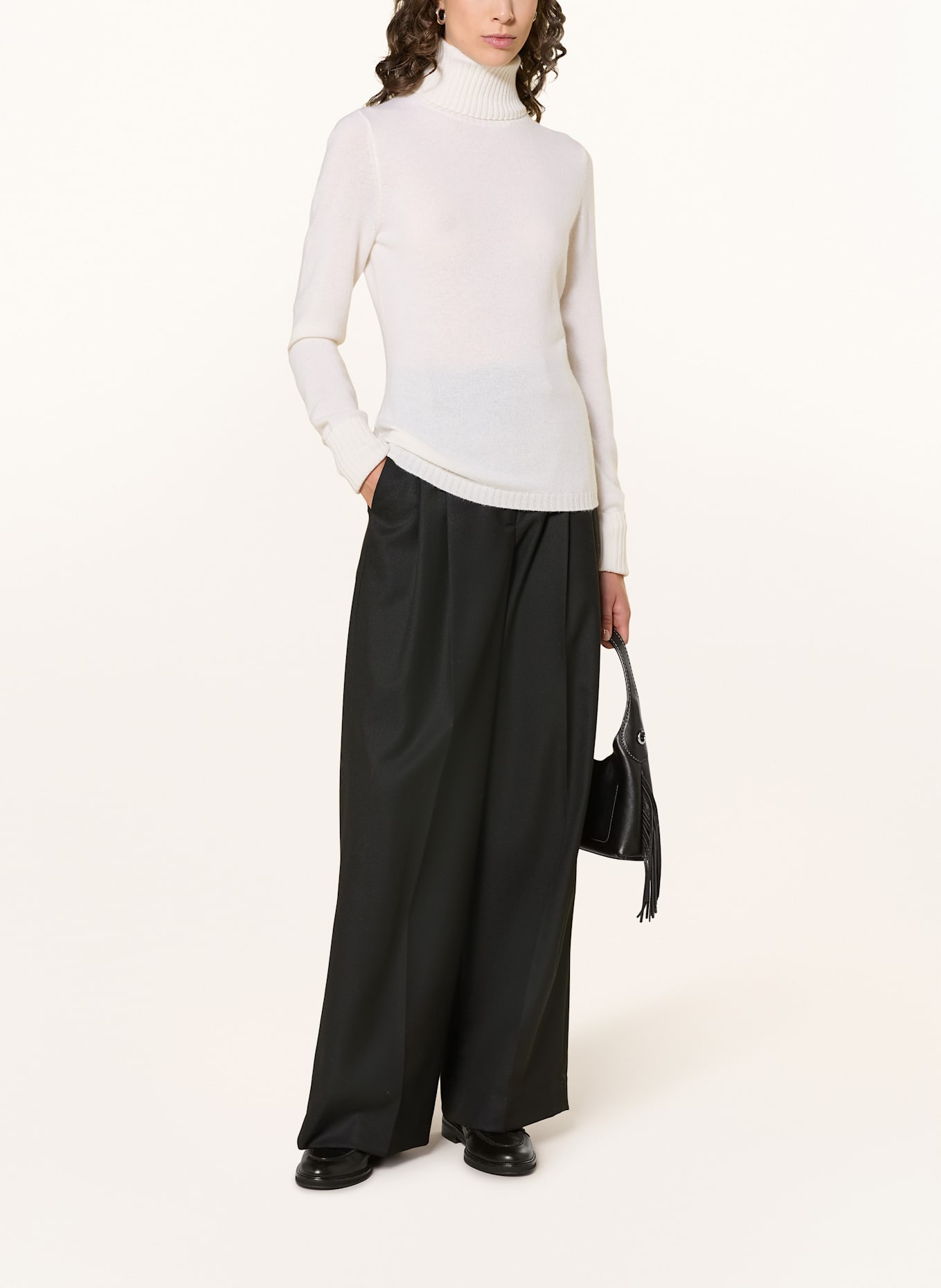 FTC CASHMERE Rollkragenpullover aus Cashmere: WEISS