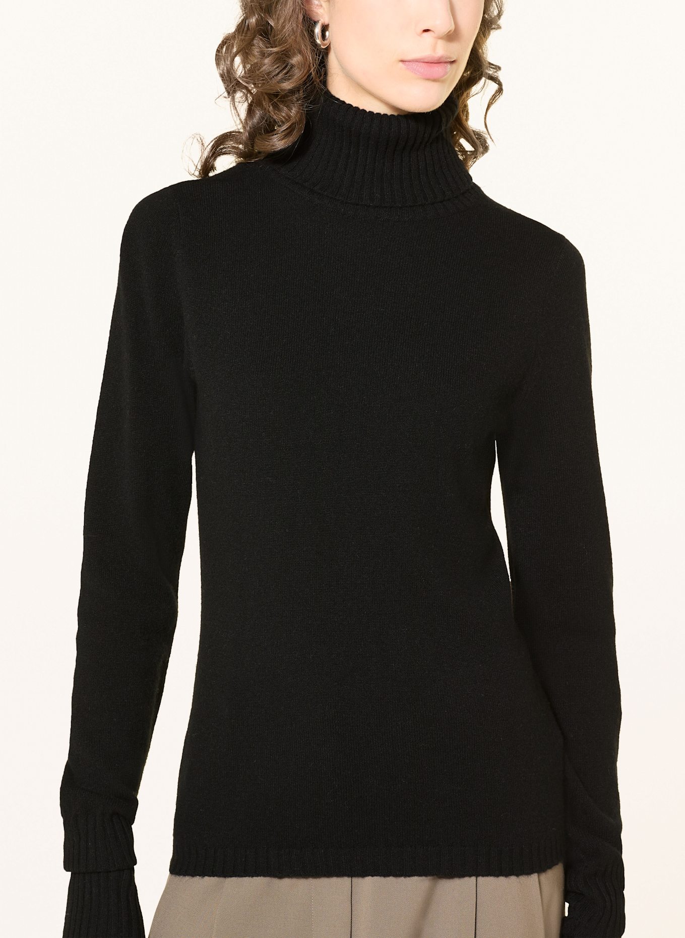FTC CASHMERE Rollkragenpullover aus Cashmere: SCHWARZ
