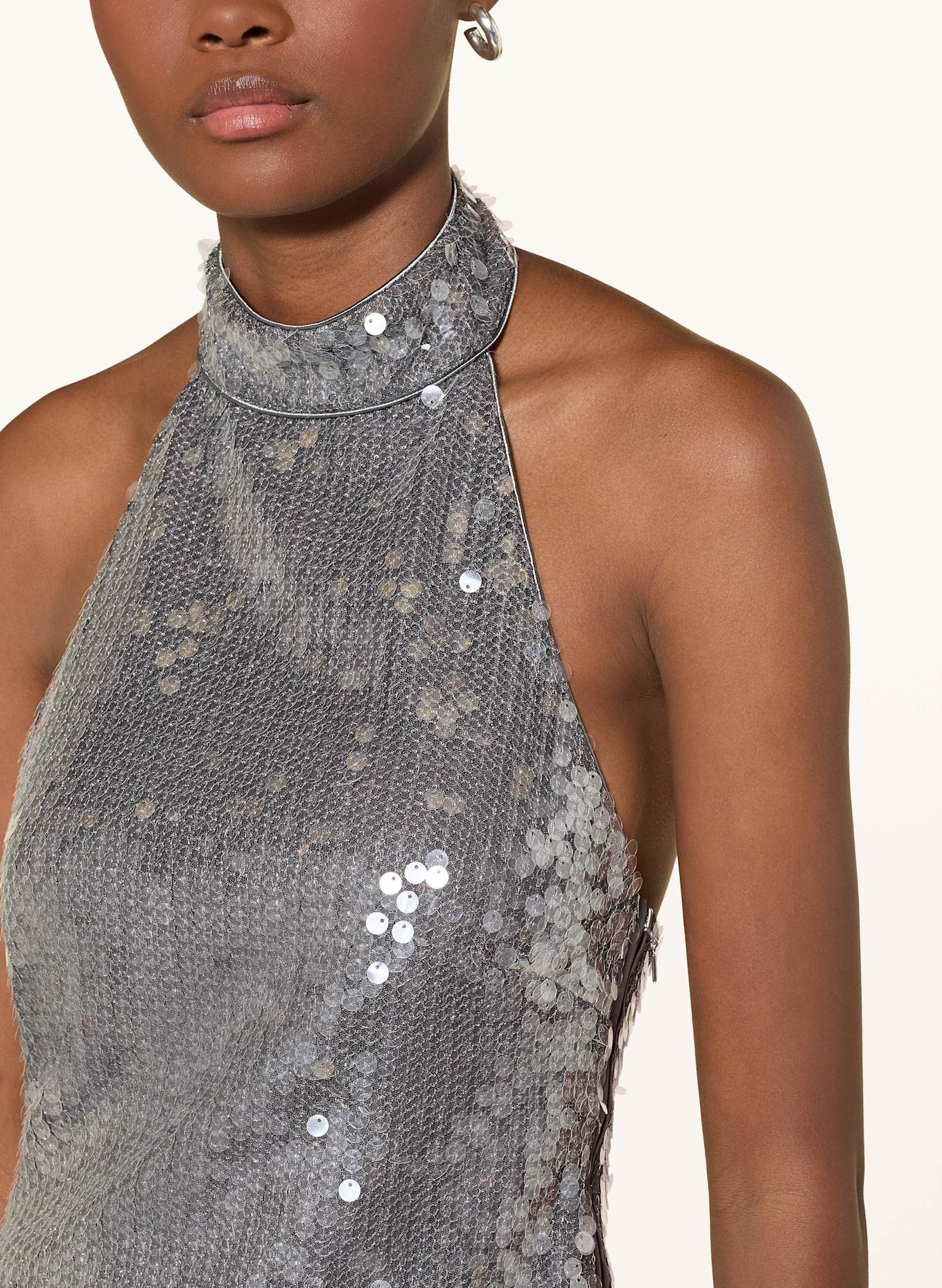 ROTATE Top mit Pailletten: GRAU