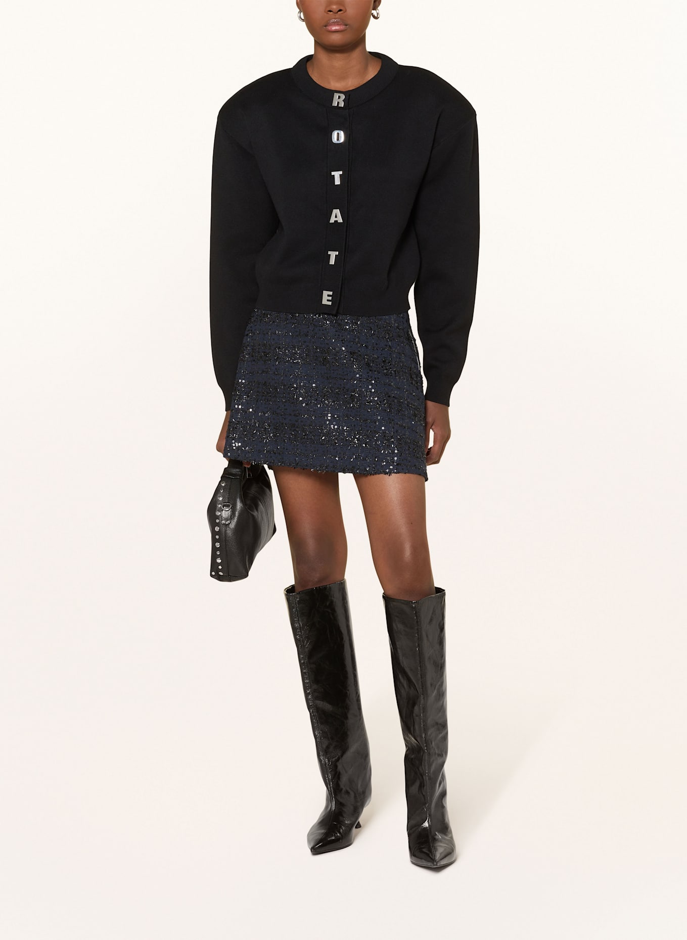 ROTATE Strickjacke: SCHWARZ