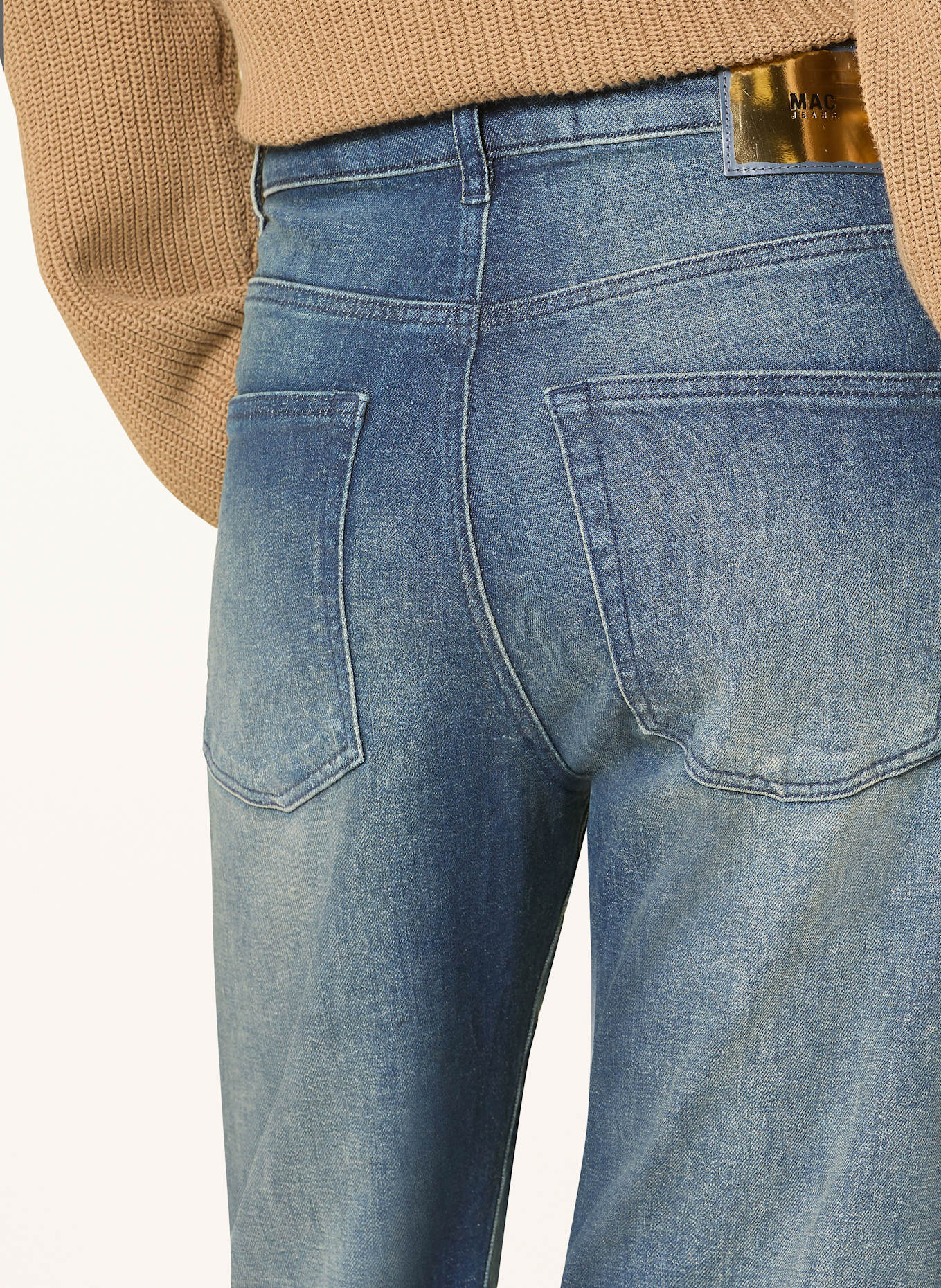 MAC Jeansy bojówki z ćwiekami: D595 greenish blue used
