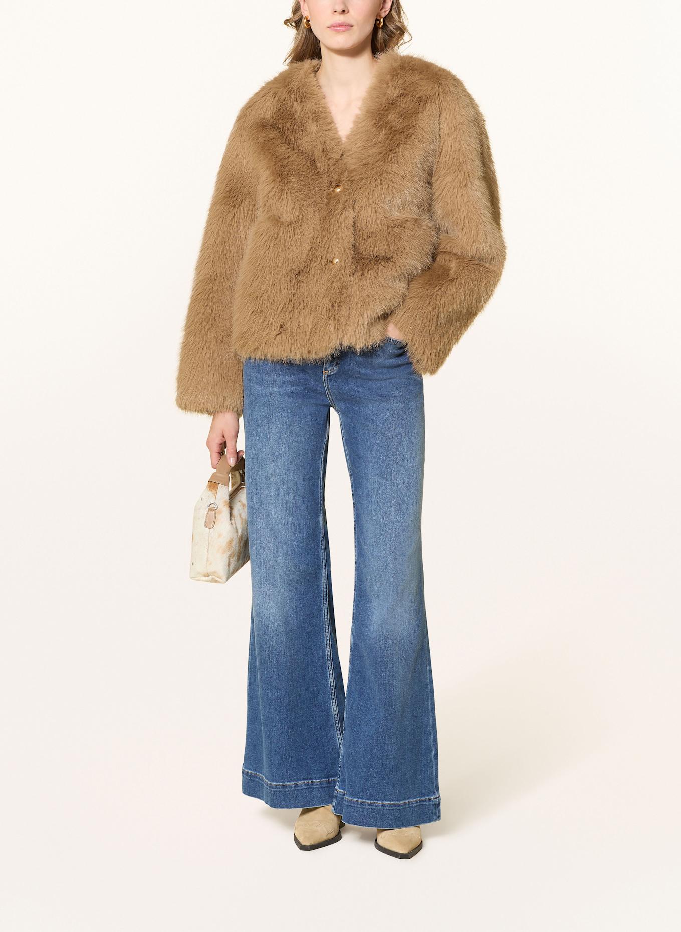 Rich & Royal Kunstfell-Jacke: CAMEL