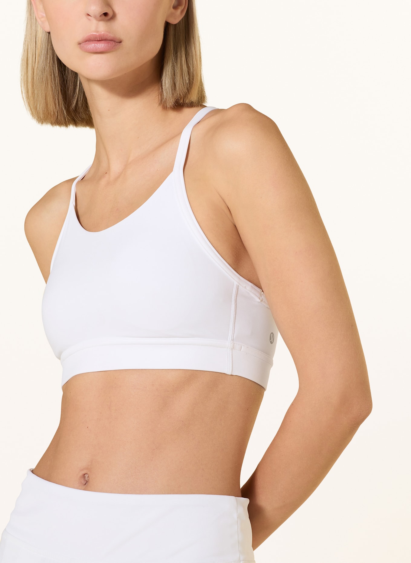 lululemon Sport-BH FLOW Y mit Mesh: WEISS