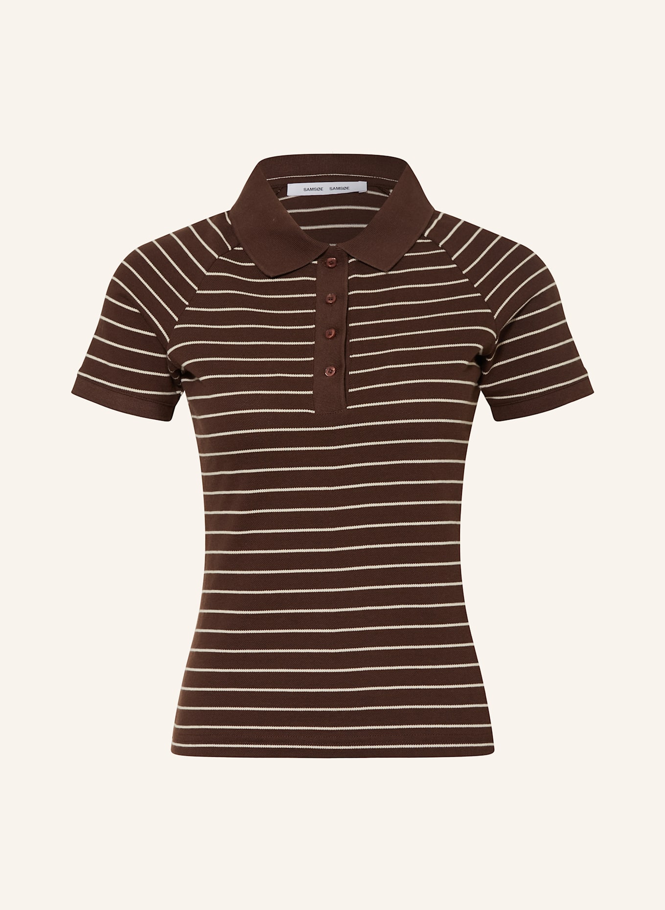 SAMSØE  SAMSØE T-shirt SAMIA: DARK BROWN / ECRU