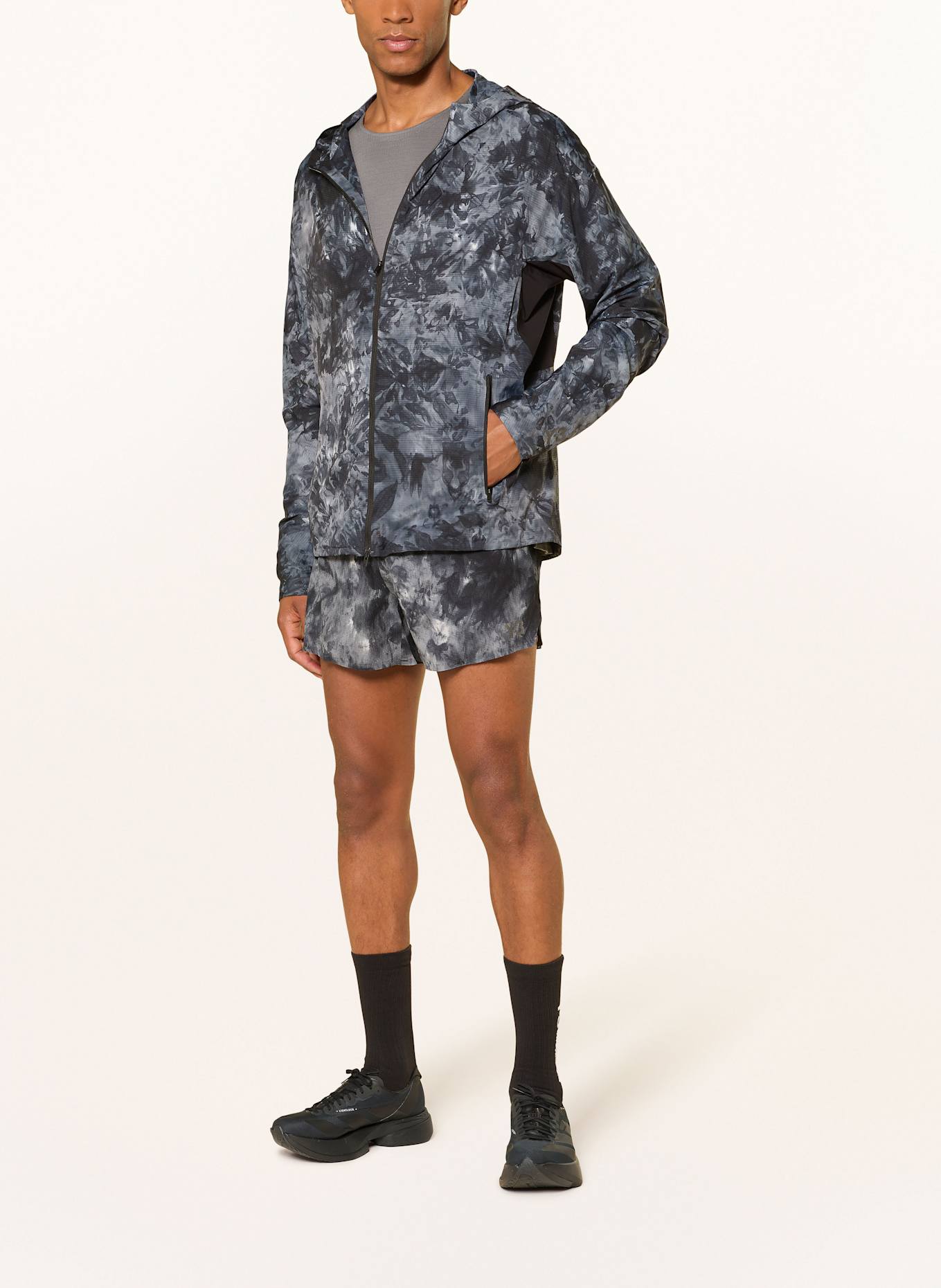 Y-3 2-in-1-Laufshorts: SCHWARZ / GRAU