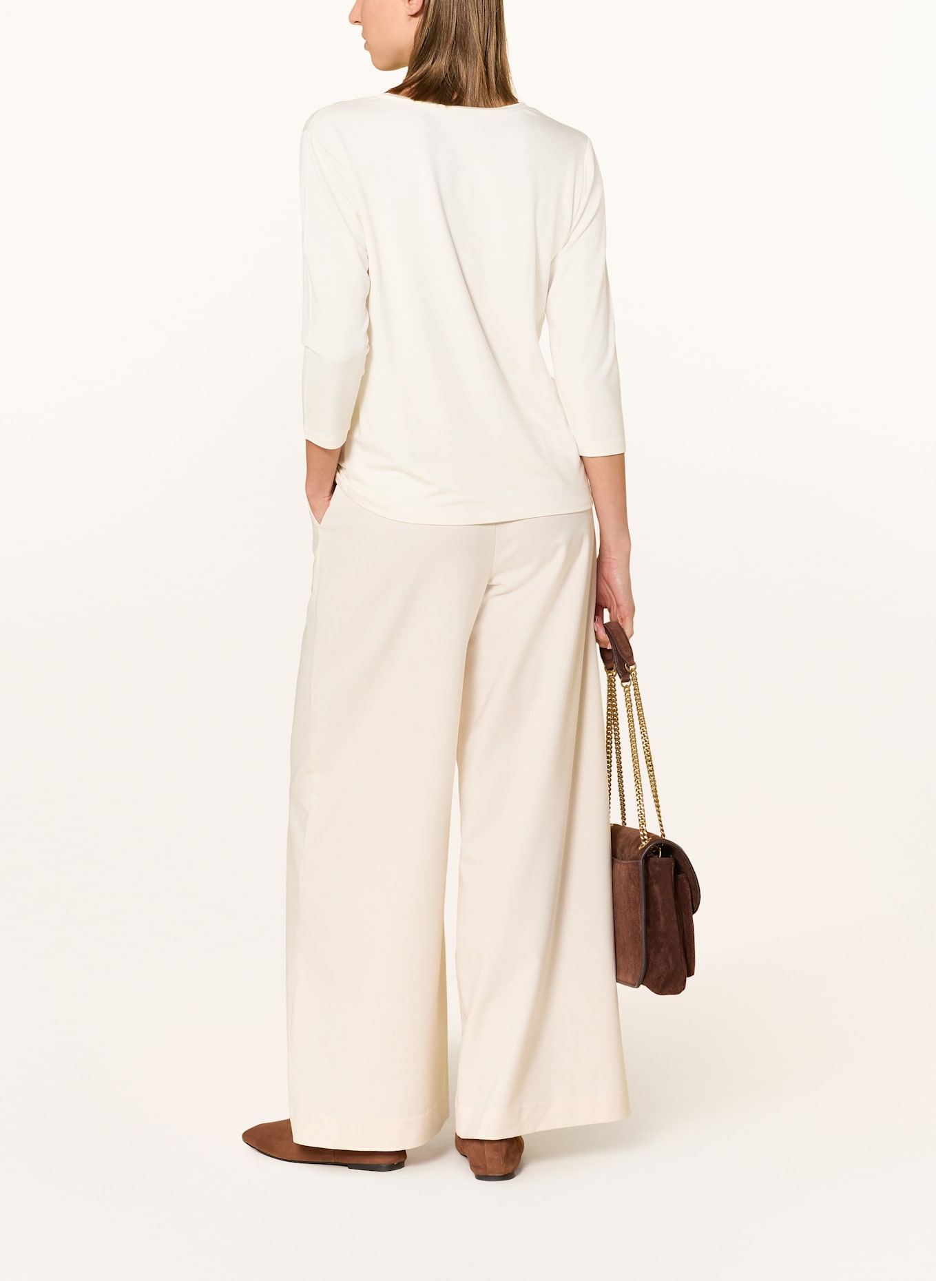 monari Shirt with 3/4 sleeves and decorative gems: ECRU