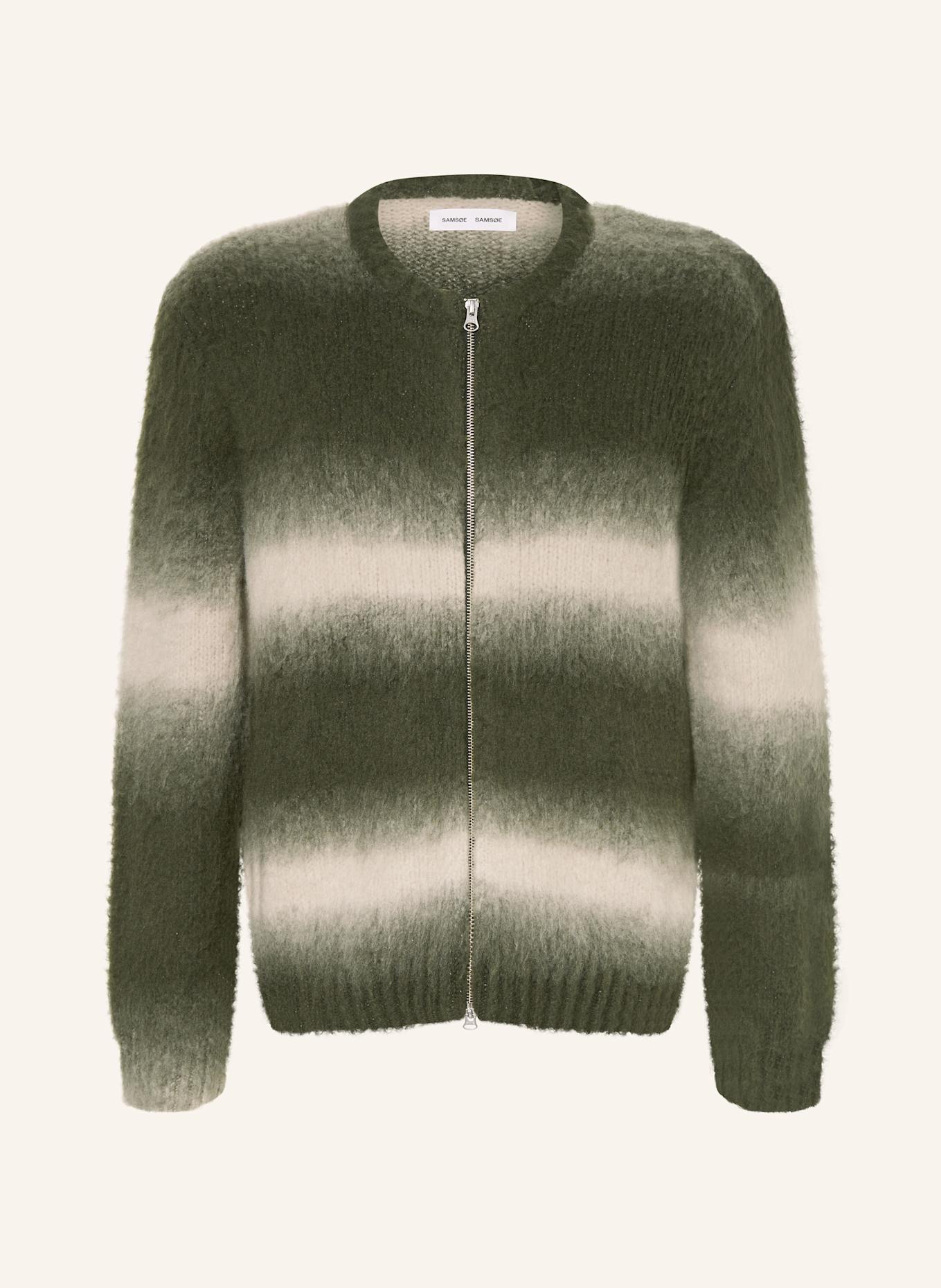 SAMSØE  SAMSØE Strickjacke SAFABIO: GRÜN / WEISS