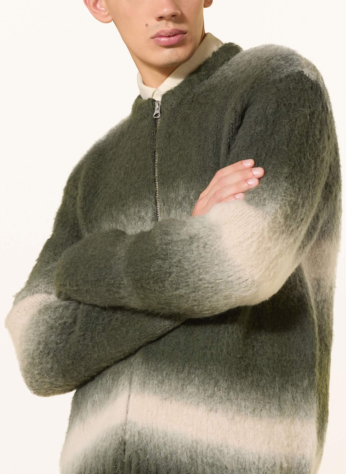 SAMSØE  SAMSØE Strickjacke SAFABIO: GRÜN / WEISS