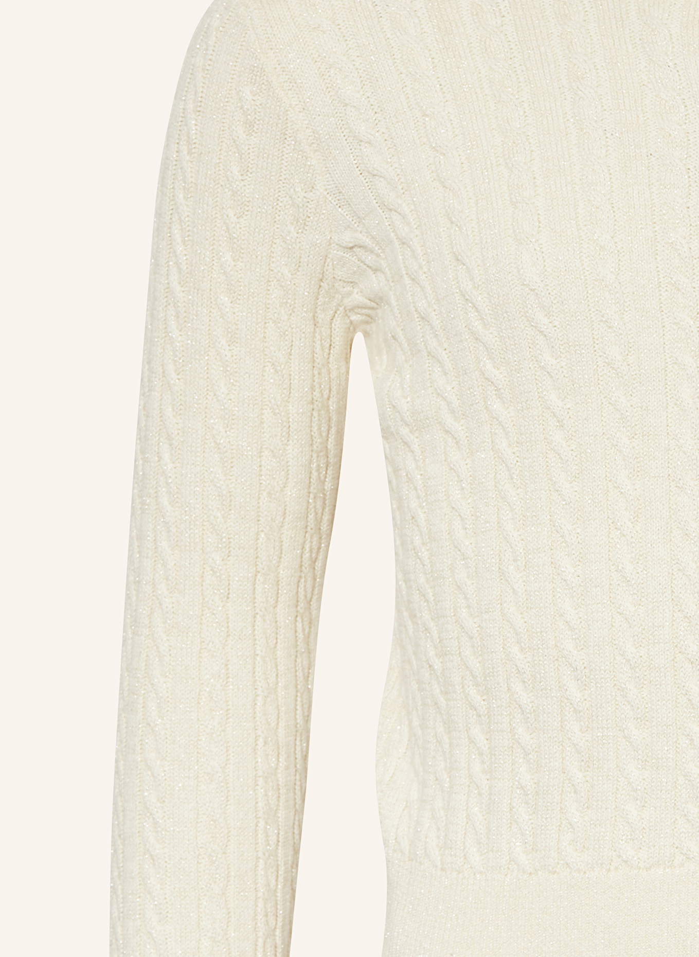 POLO RALPH LAUREN Cardigan avec fil pailleté: ÉCRU/ OR